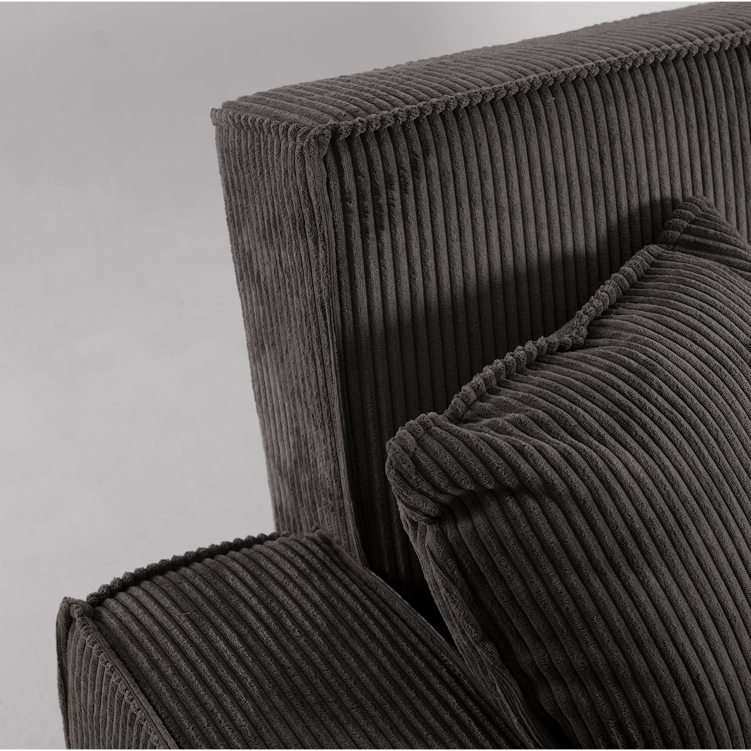 Grey Corduroy Sofa Bed with Adjustable Backrest and Spring Coil Support Living and Home 