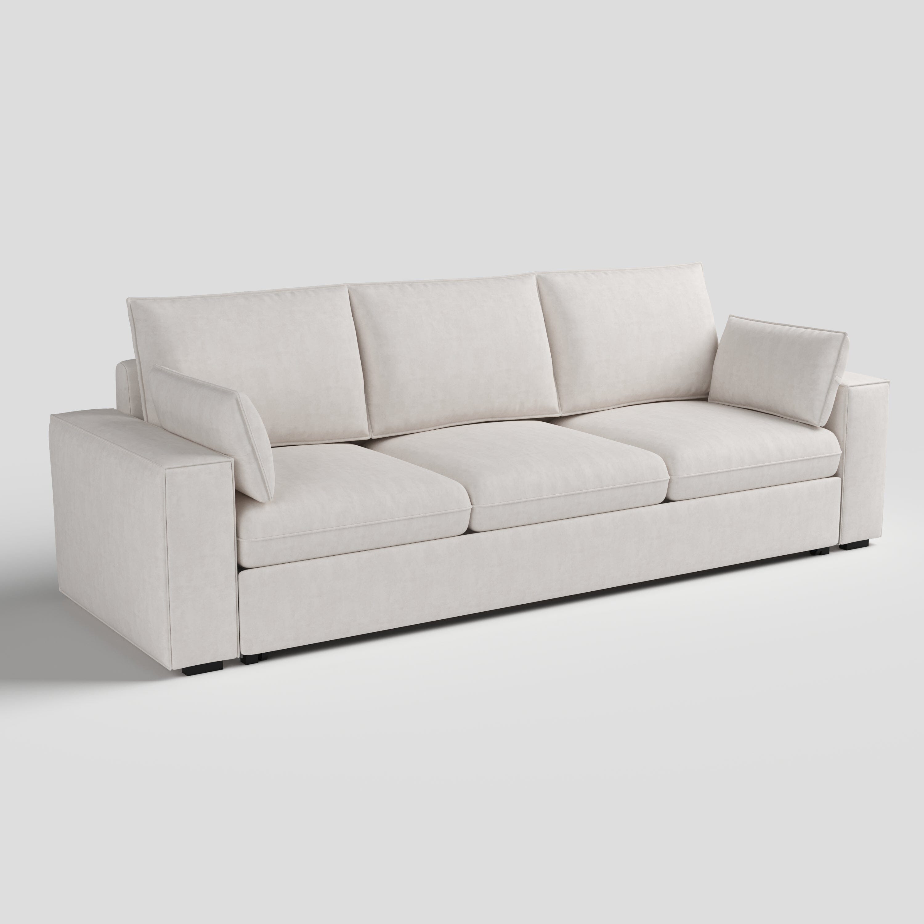 Cottonfy Creamy Tofu Block Pullout Sofa Bed with Storage Cottonfy UK 