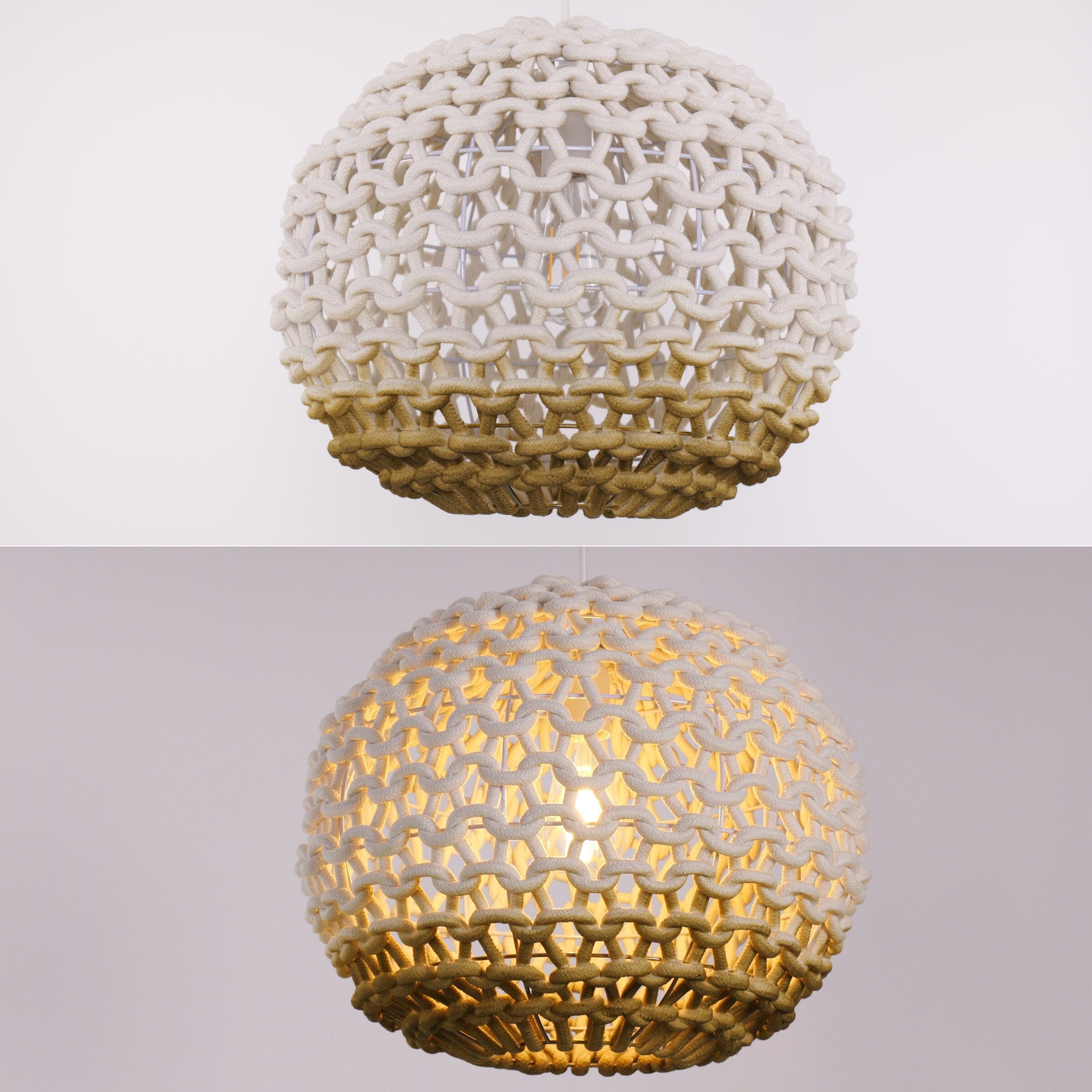 Lightsin Artisanal Globe-Shaped Cotton Rope Pendant Light for Natural Elegance Lightsin UK 
