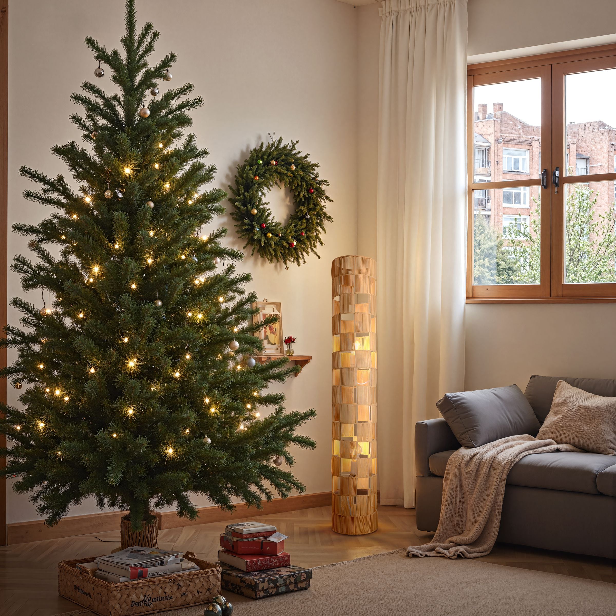 Lightsin Minimalist Square Hollow Rattan Floor Lamp Lightsin UK 