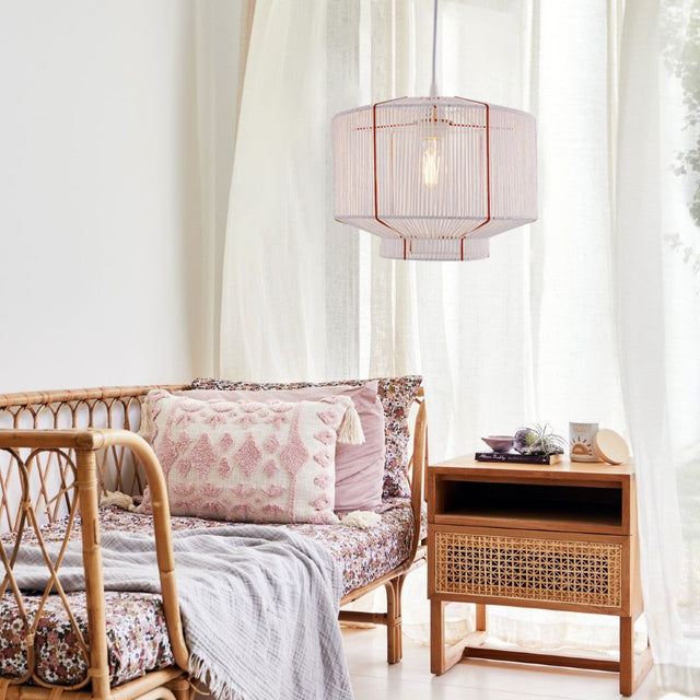 Lightsin Modern Handwoven White Paper Rope Pendant Light for Cozy Interiors Lightsin UK 