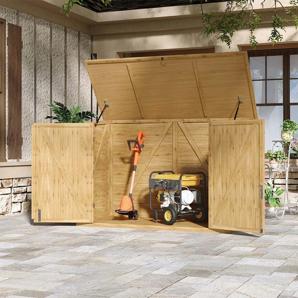 Wooden Bicycle Shed with Asphalt Roof and Steel Locking Door Living and Home 