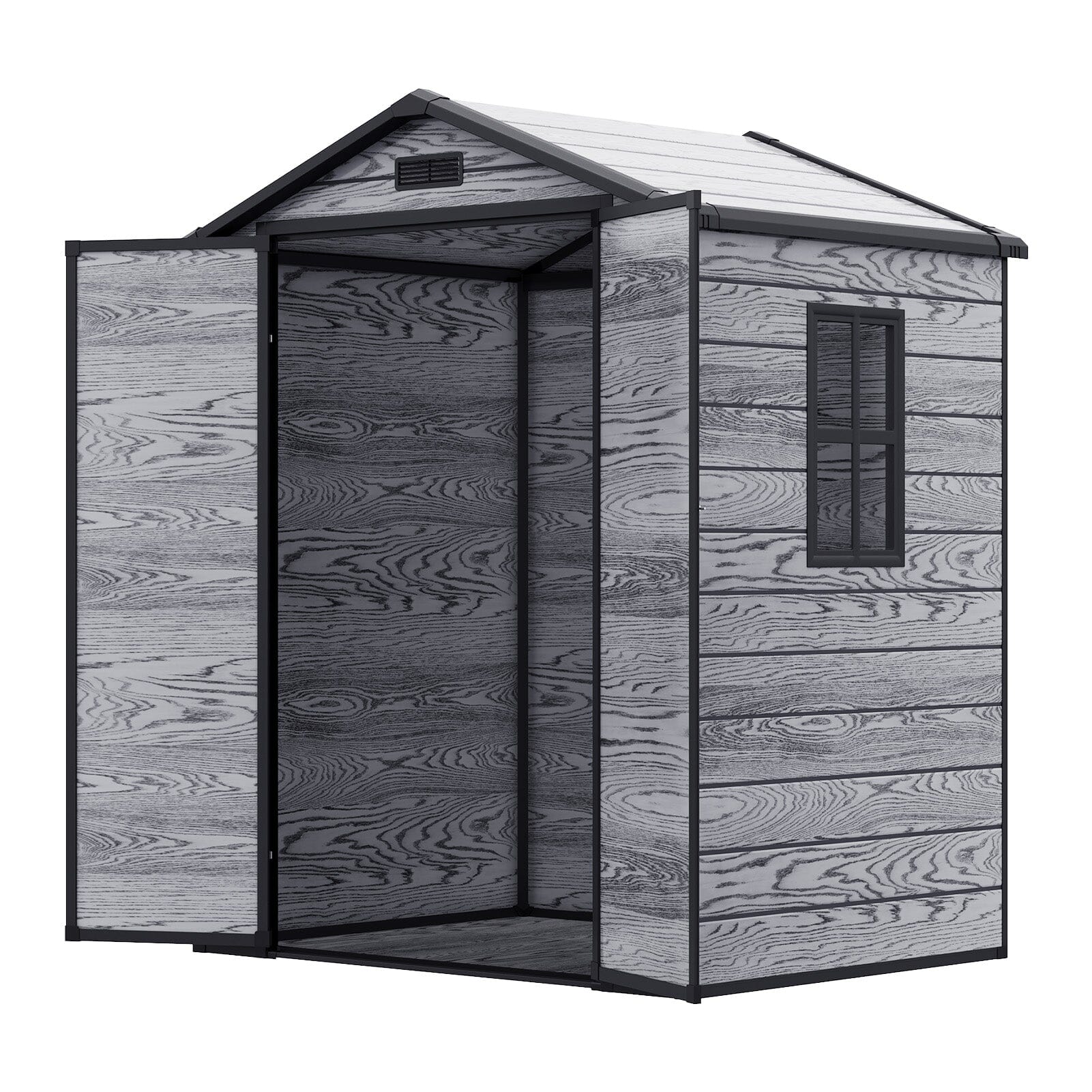 6x4ft Plastic Corrosion-Resistant Garden Storage Shed with Lockable Door Living and Home 