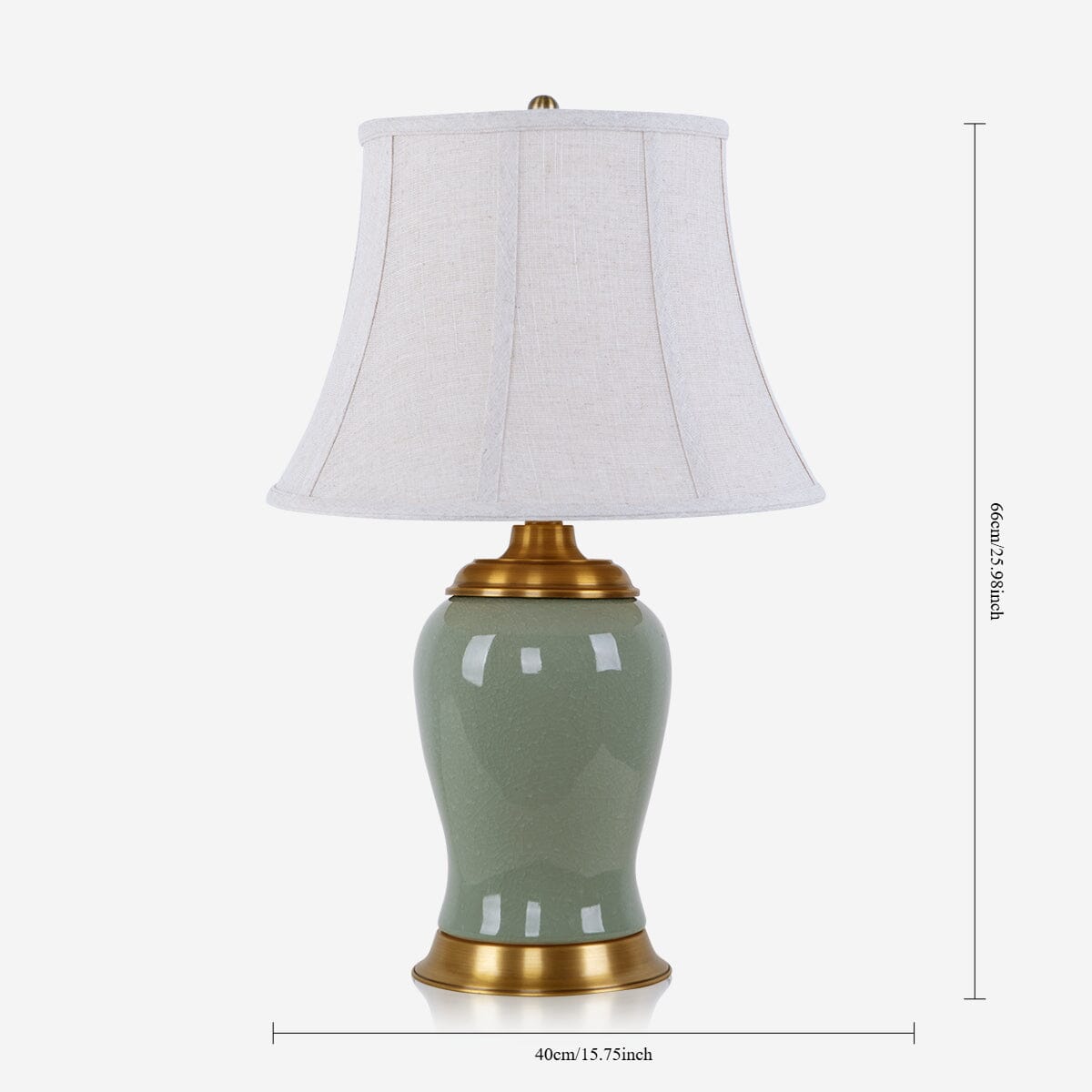 Vintage Green Crackle Ceramic Table Lamp with Fabric Shade Lightsin UK 