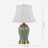 Vintage Green Crackle Ceramic Table Lamp with Fabric Shade Lightsin UK 