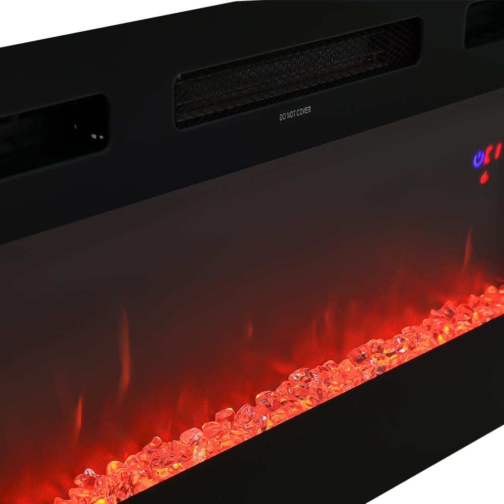 36 Inch Recessed Electric Fireplace TV Stand with Closed Storage Living and Home 