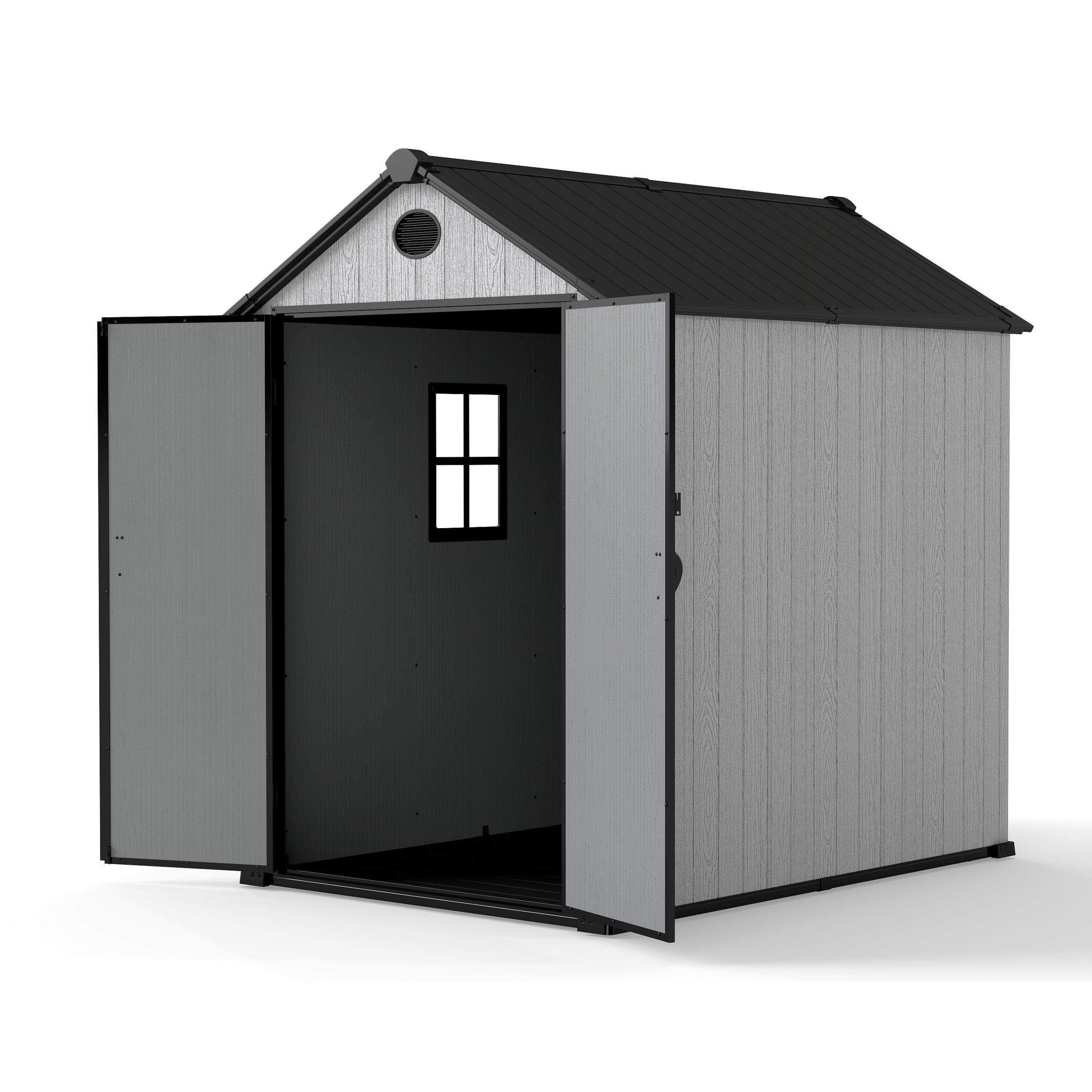 6'x8'ft/8'x8'ft/8'x12'ft/8'x16'ft Gray Wood Grain Plastic Tool Shed Living and Home 