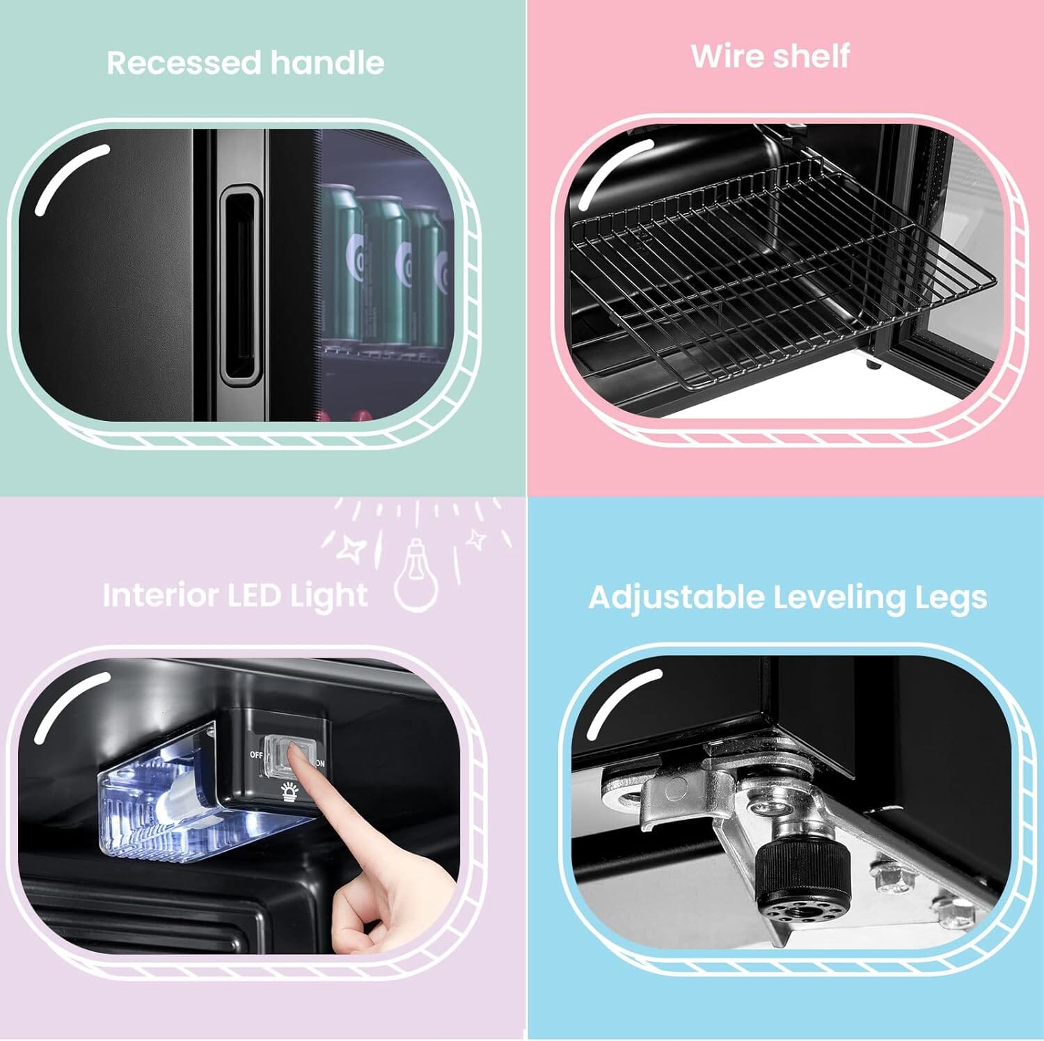 COMFEE 93L Black Compact Drinks Fridge with Adjustable Shelves and LED Light Comfee UK 