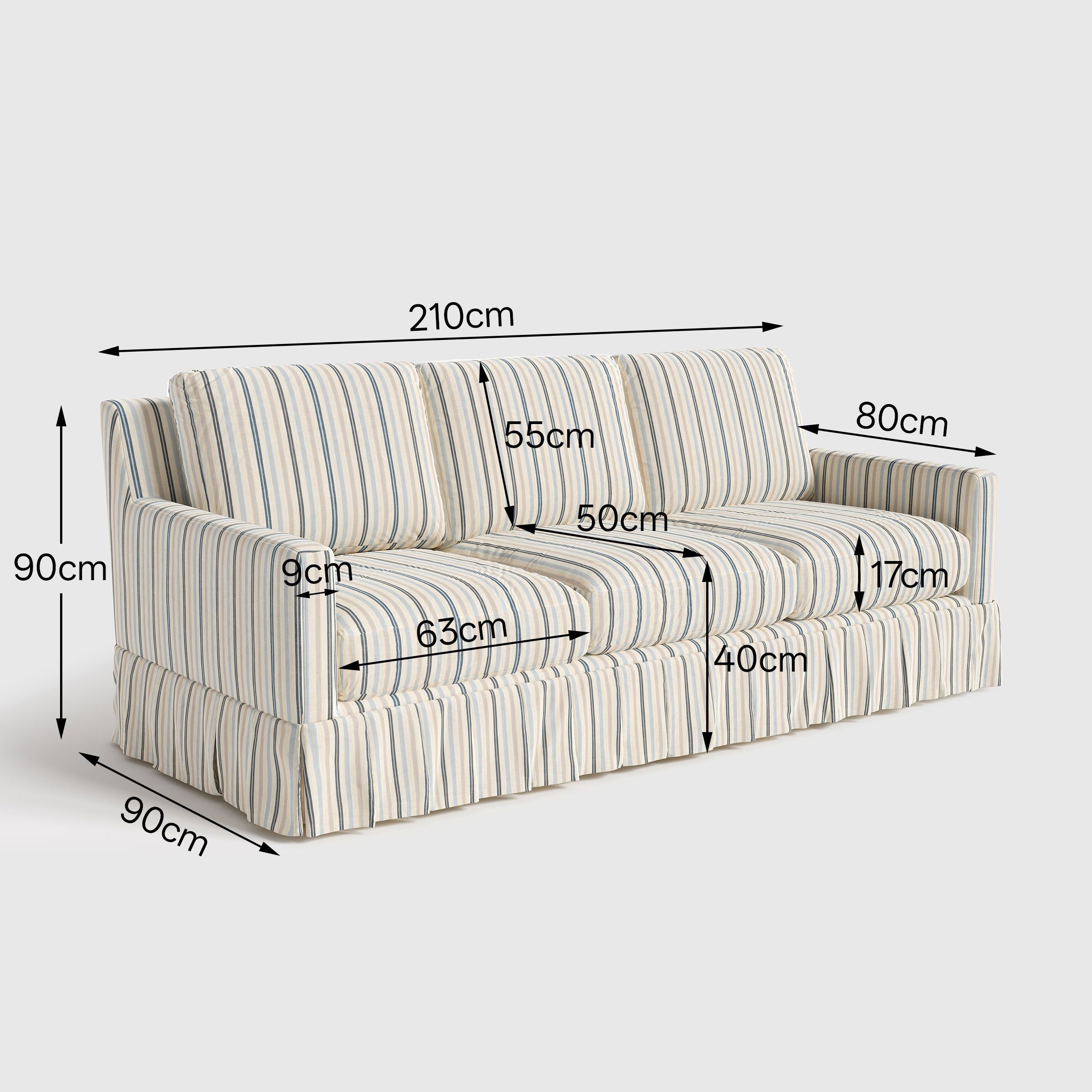 Cottonfy Country Check Sofa with Removable Skirted Covers May Sale Living and Home 