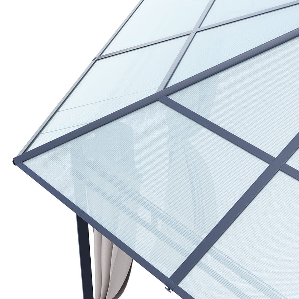 Dark Grey Aluminum & Steel Hexagonal Polycarbonate Canopy Living and Home 