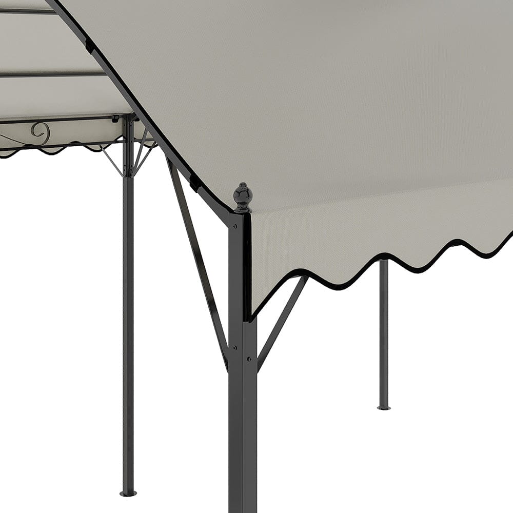 3x3x2.6m/3x4x2.6m Beige Arch Steel Canopy with Ground Pegs Living and Home 