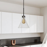 Modern Style Transparent Black Glass Single Light Pendant Light Pendant Lights Living and Home 24.3cm Dia x 24.5cm H 