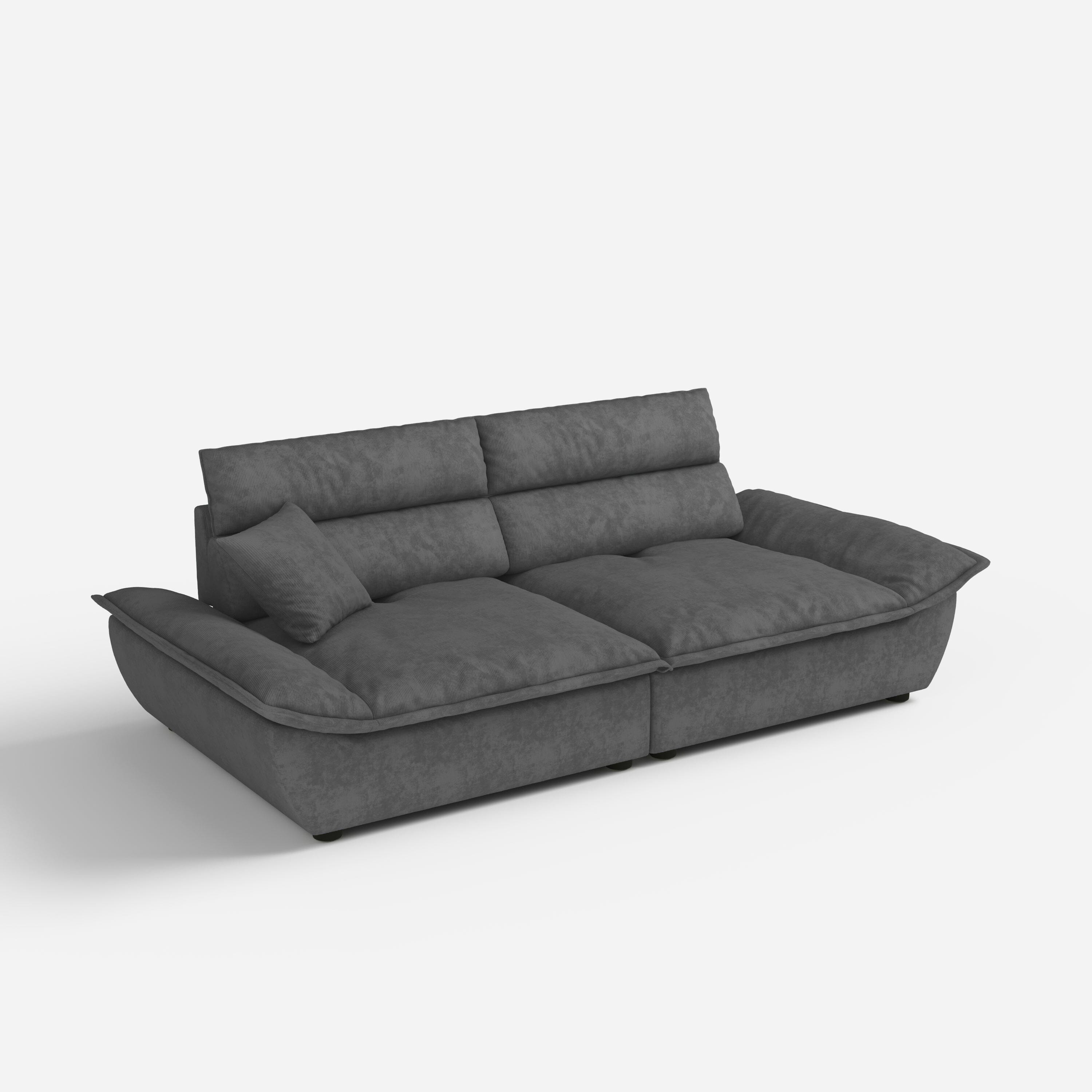 Cottonfy Adjustable Backrest Sailboat Corduroy Sofa Green Cottonfy UK 