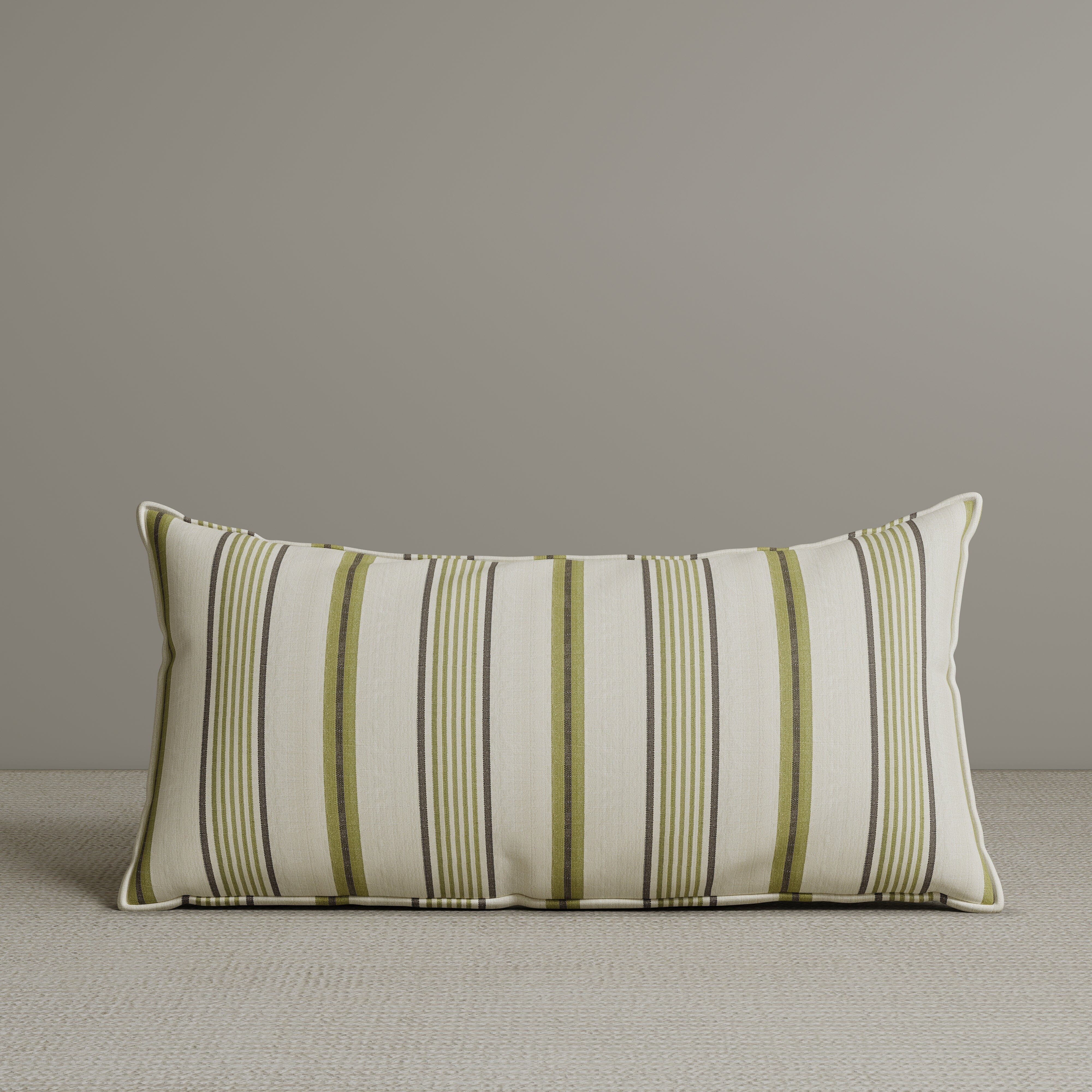 ‍Exclusive Waist Cushion in Moss Green Striped Cotton Linen, 56*27*12 CM (100% off) Cottonfy UK 1 PC 