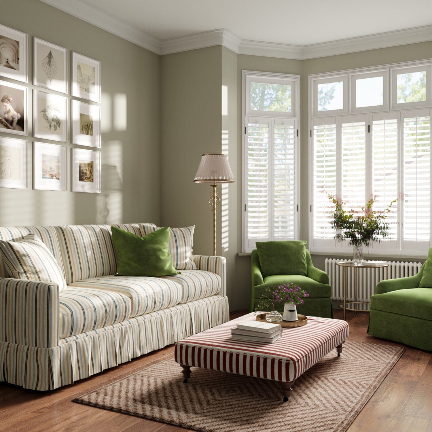 Cottonfy Country Check Sofa with Removable Skirted Covers Living and Home 