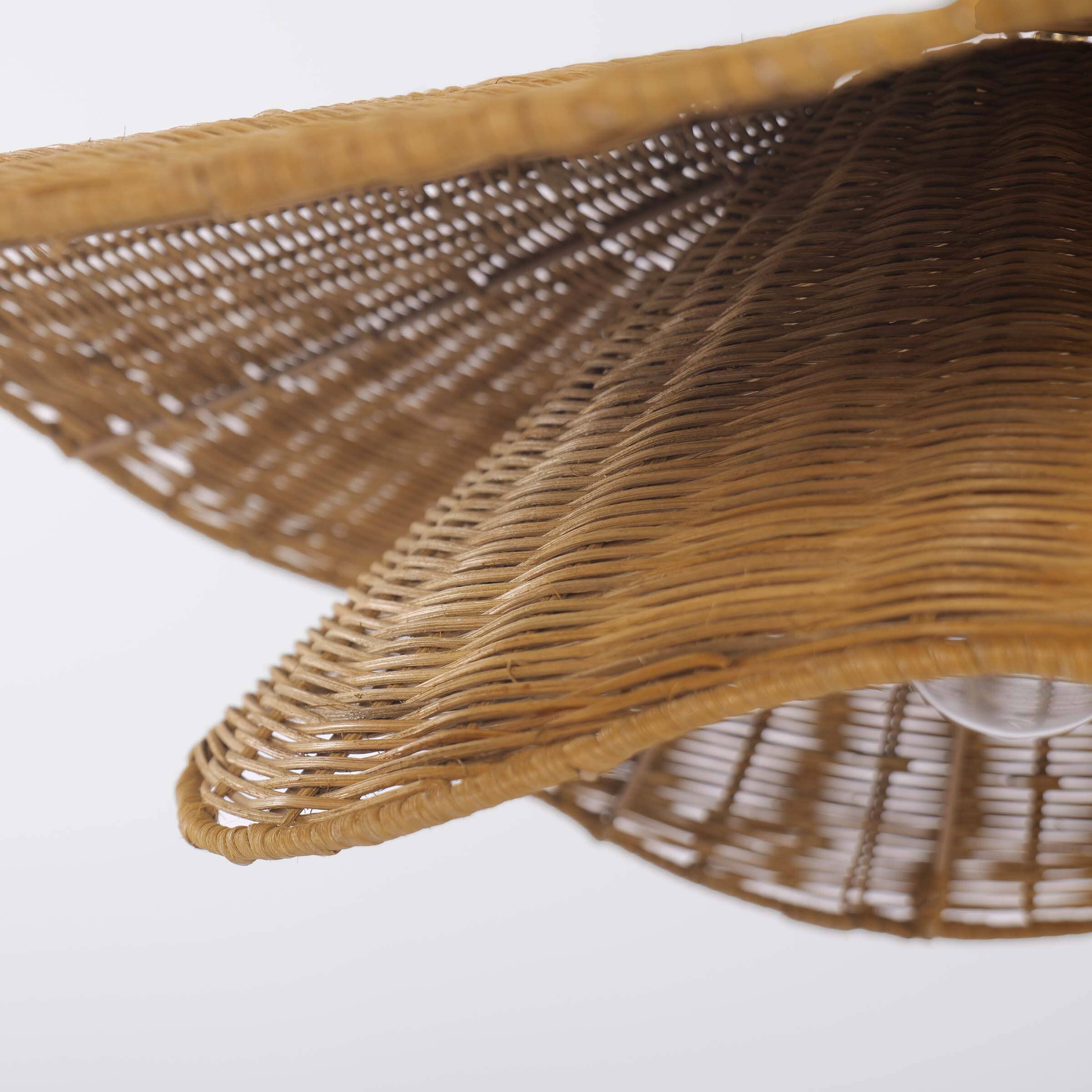 Lightsin Woven Rattan and Iron Pendant Light – Organic Ceiling Pendant Light for Dining Room, Living Room, and Modern Rustic Interiors Lightsin UK 