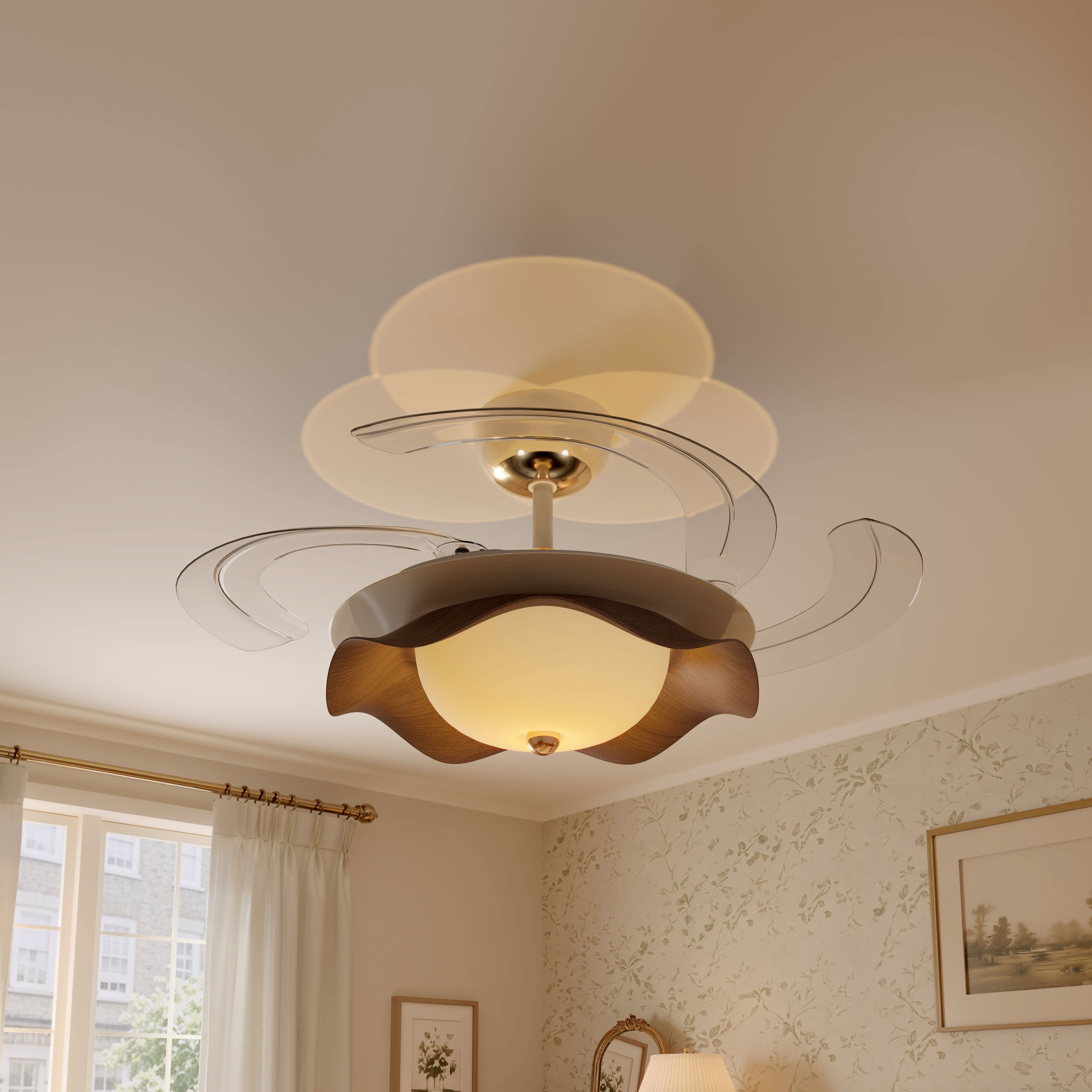 42 Inch Reversible LED Ceiling Fan Light with Remote Lightsin UK Coffee Pre-Order 