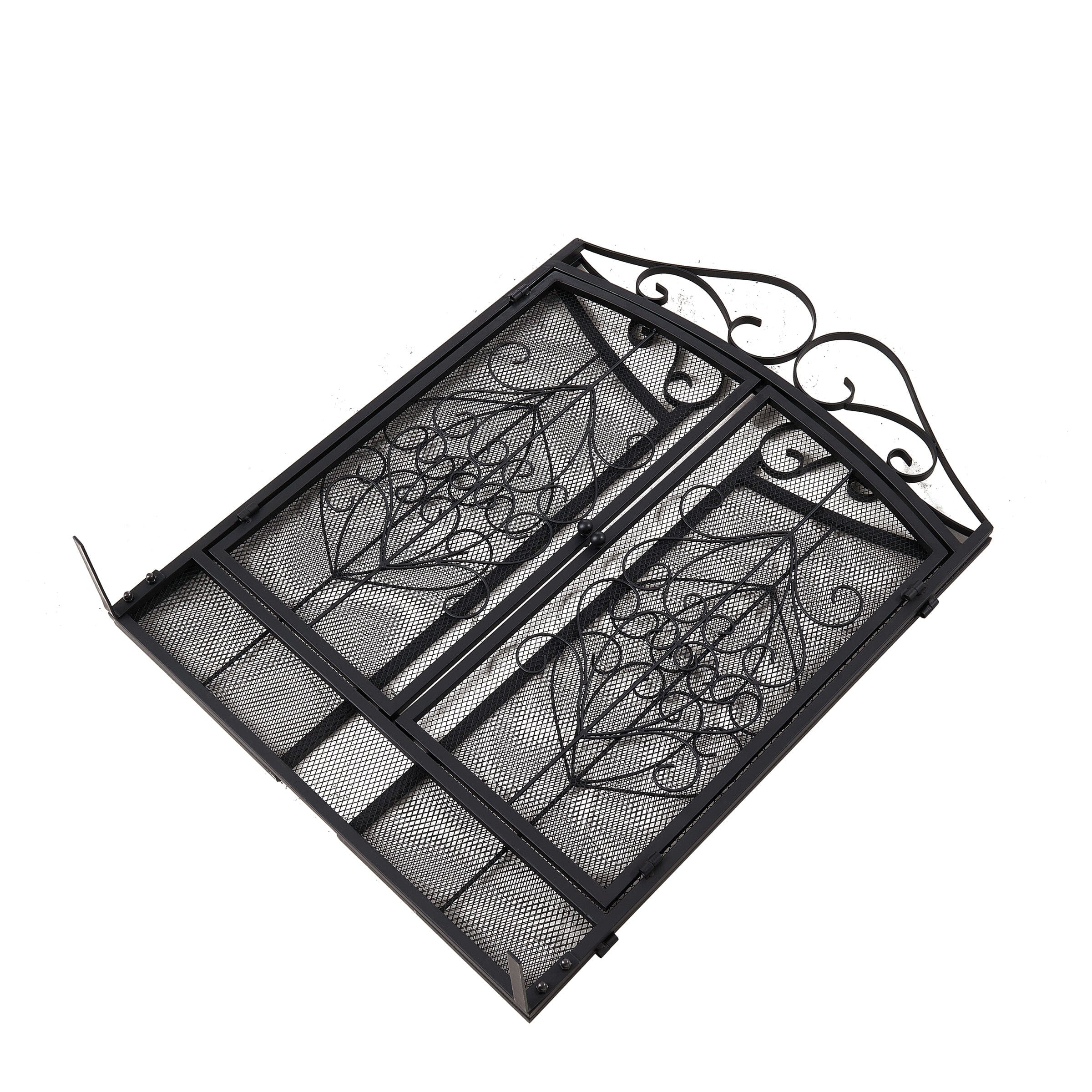 Smallbee Iron Fireplace Screen Black Powder-Coated – 114.7x84x16.5cm Smallbee UK 
