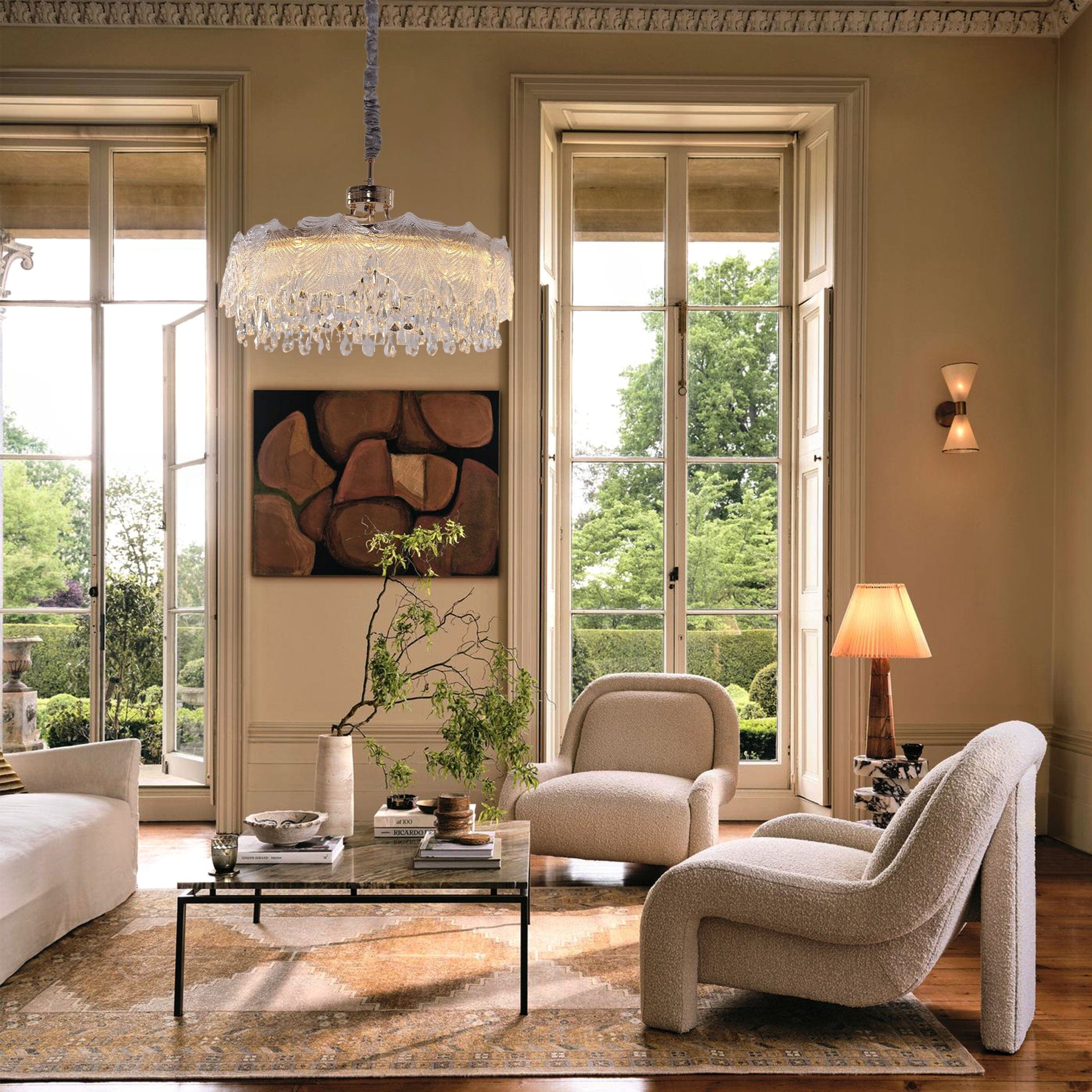 Lightsin Opulent Gold Chandelier Ceiling Light with Crystal Accents Lightsin UK 