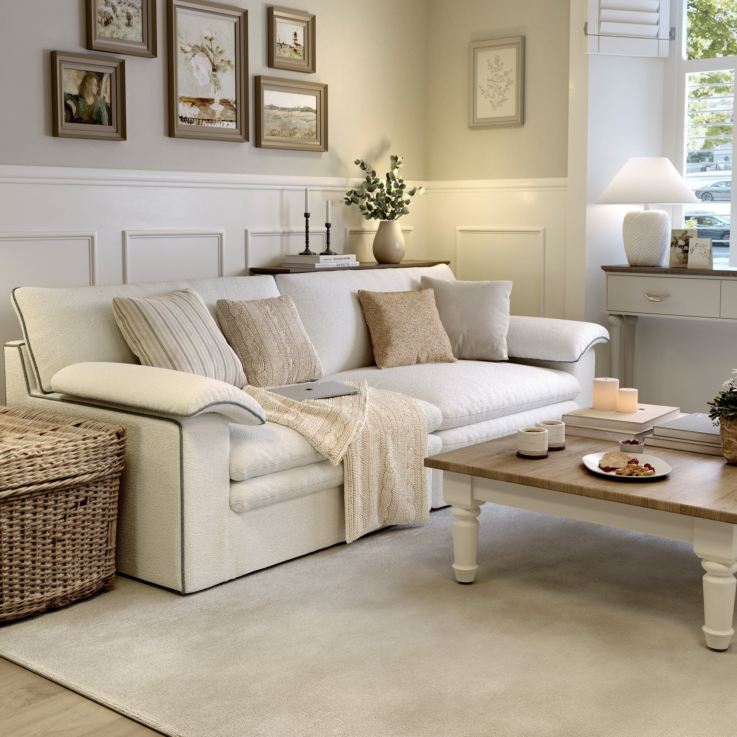 Cottonfy Stylish Lambswool Sofa with Detachable Design Living and Home 