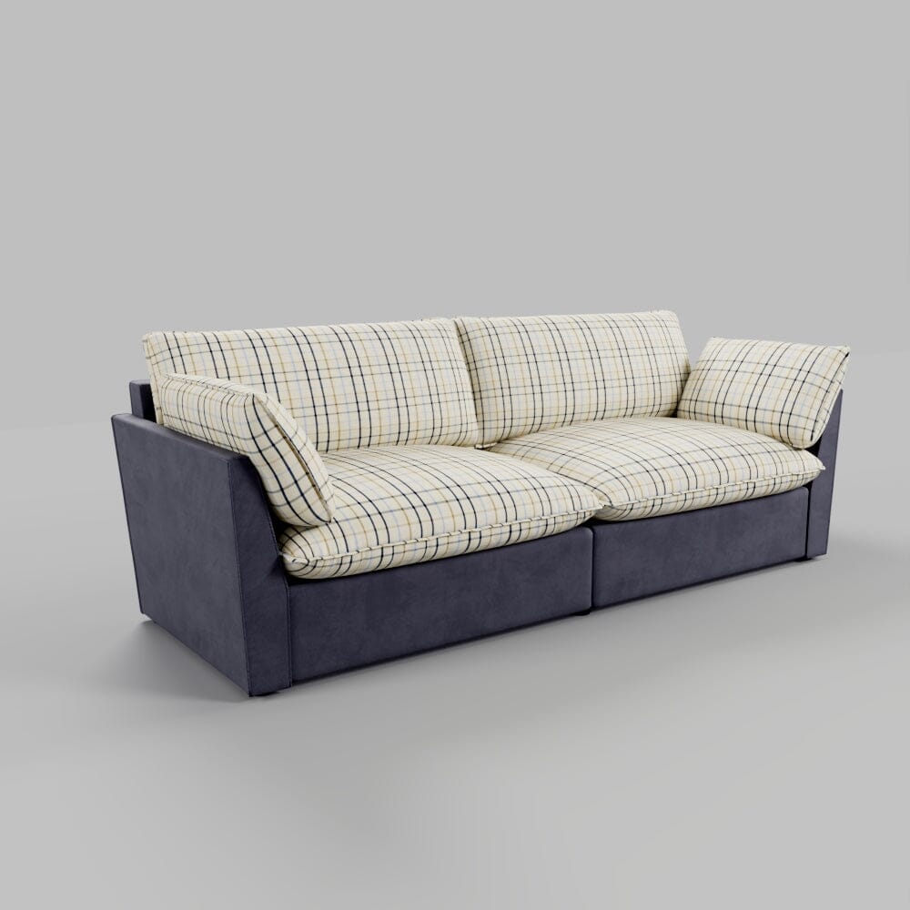 Cottonfy British Retro Check & Striped Sofa with Removable Covers Living and Home 
