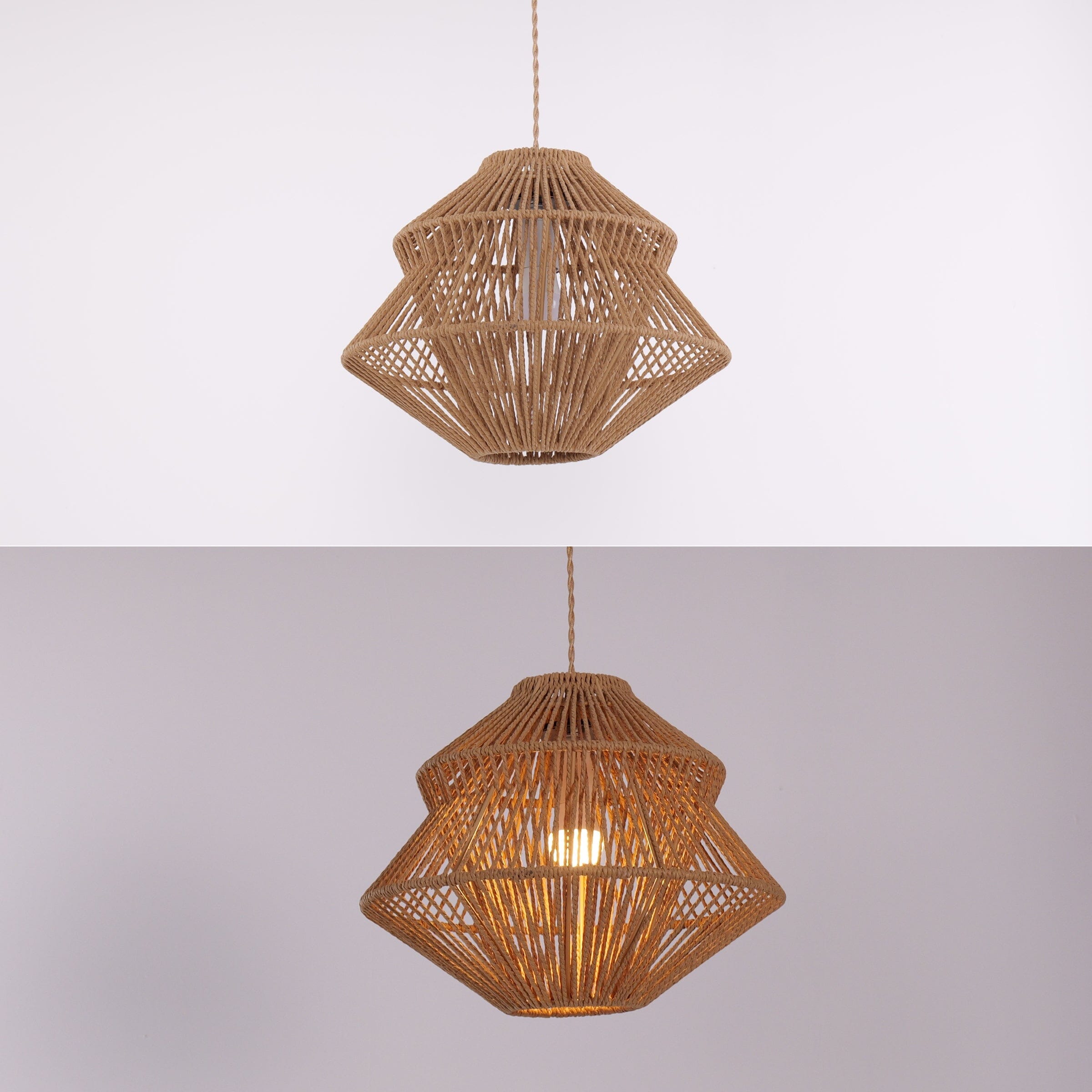 Lightsin Rustic Paper Rope Iron Pendant Light Lightsin UK 