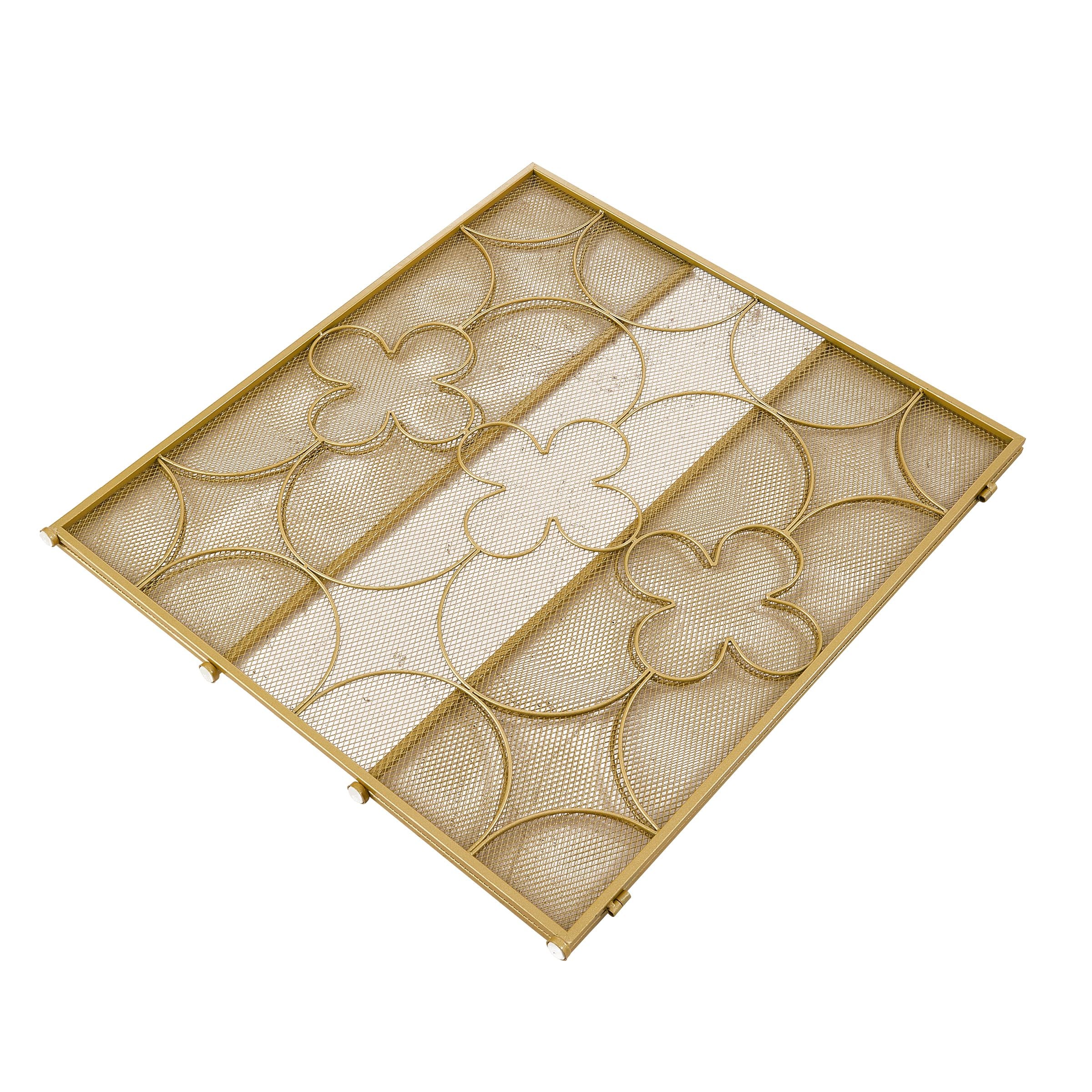 Smallbee Iron Fireplace Screen Gold Powder-Coated – 122x2.3x77.5cm Smallbee UK 
