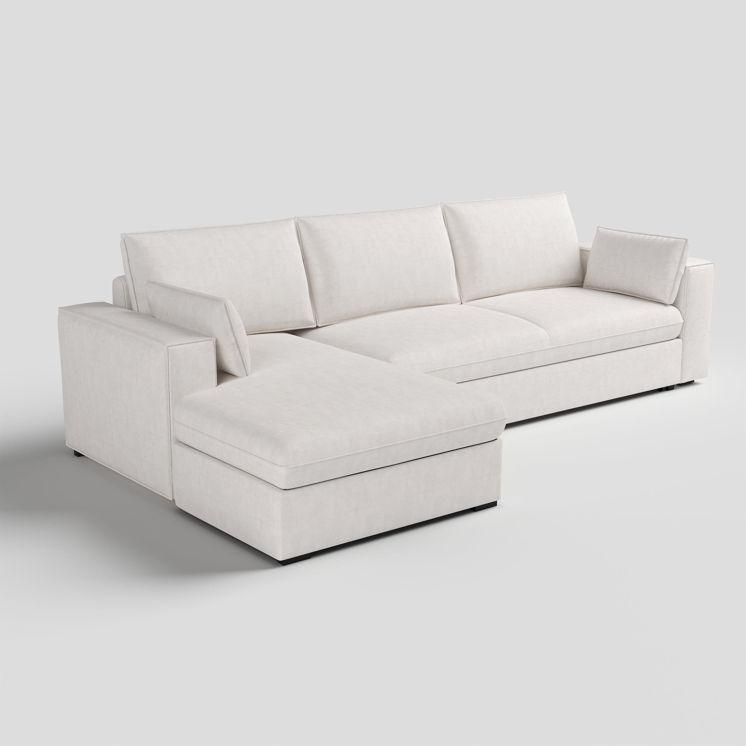 Cottonfy Creamy Tofu Block Pullout Sofa Bed with Storage Cottonfy UK 