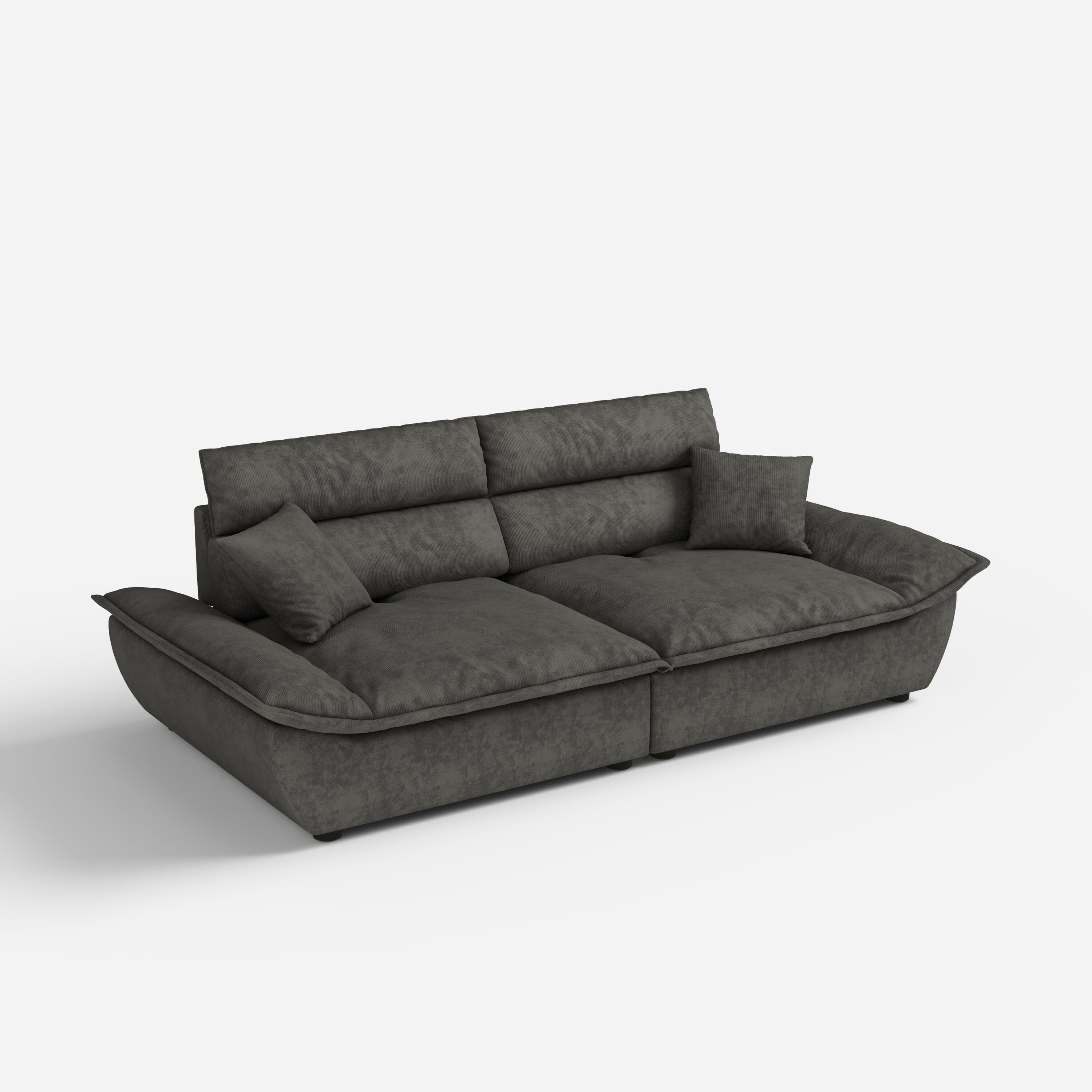 Cottonfy Adjustable Backrest Sailboat Corduroy Sofa Green Cottonfy UK 