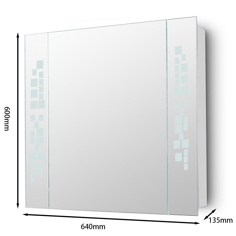 Contemporary Rectangle Wall Mounted LED Mirror Cabinet Living and Home 