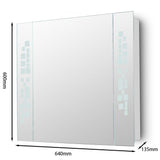 Contemporary Rectangle Wall Mounted LED Mirror Cabinet Living and Home 