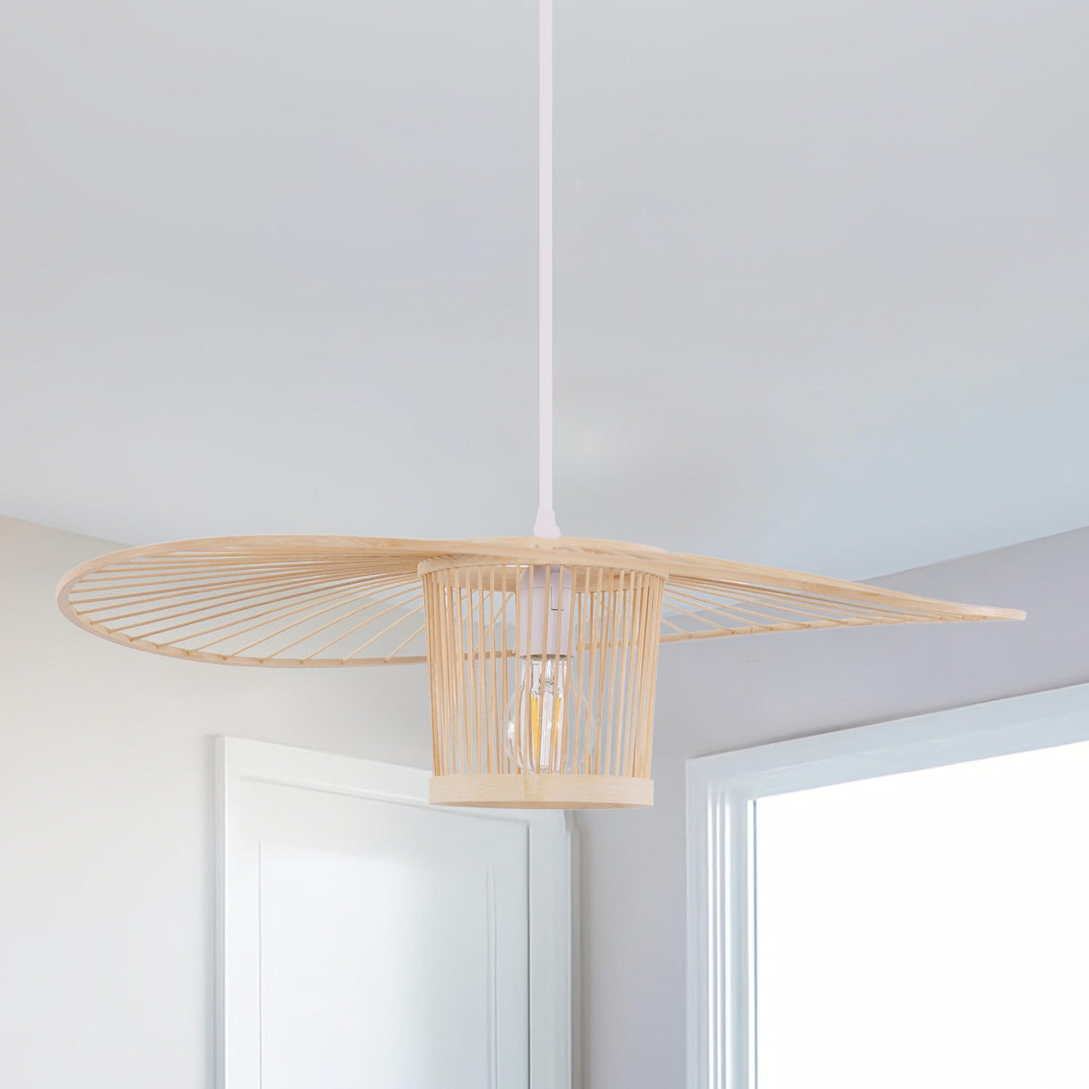 Lightsin Fan-Shape Bamboo Pendant Light for Organic Elegance and Warmth Lightsin UK 