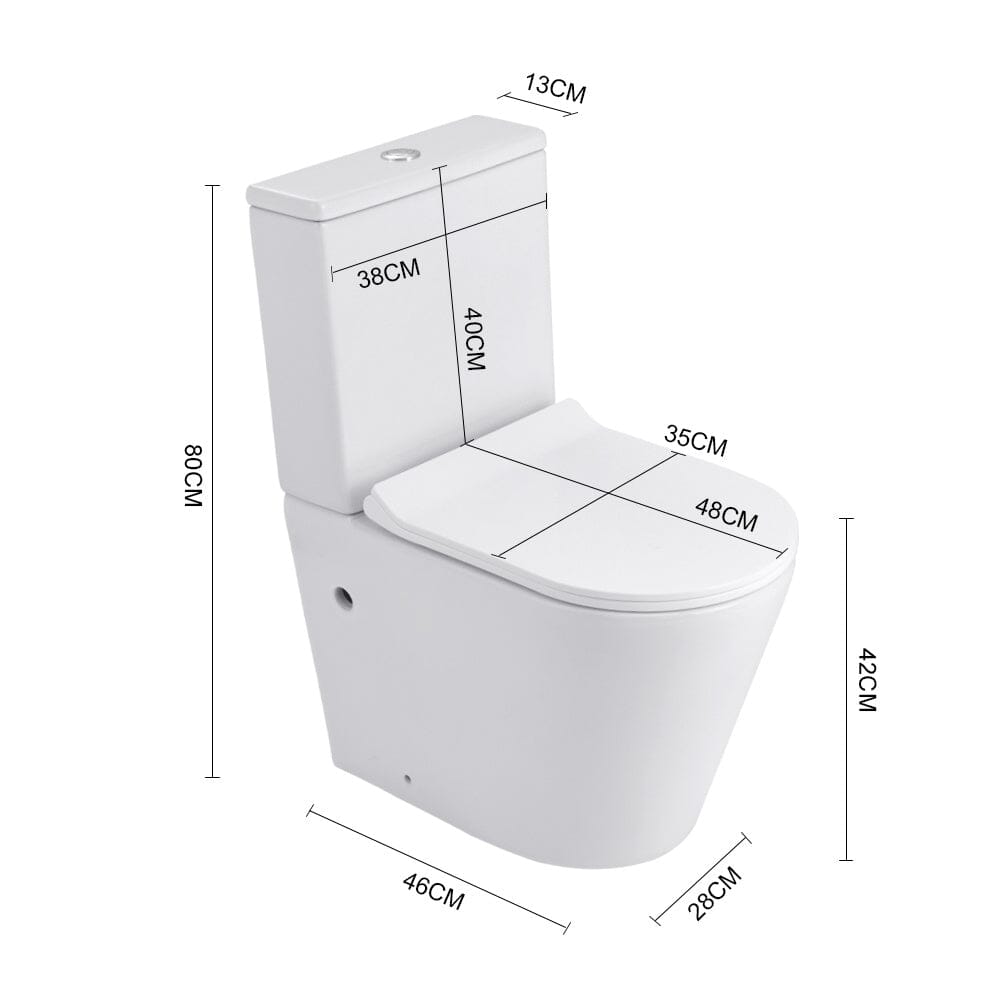 80cm H 2-Piece Elongated Toilet with Dual Flush Toilet Living and Home 