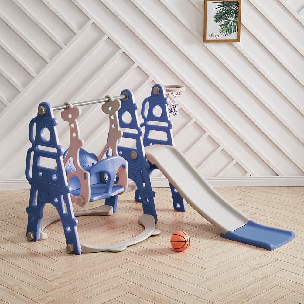 3 1 Swing Slide Set Basketball Hoop Sturdy Construction