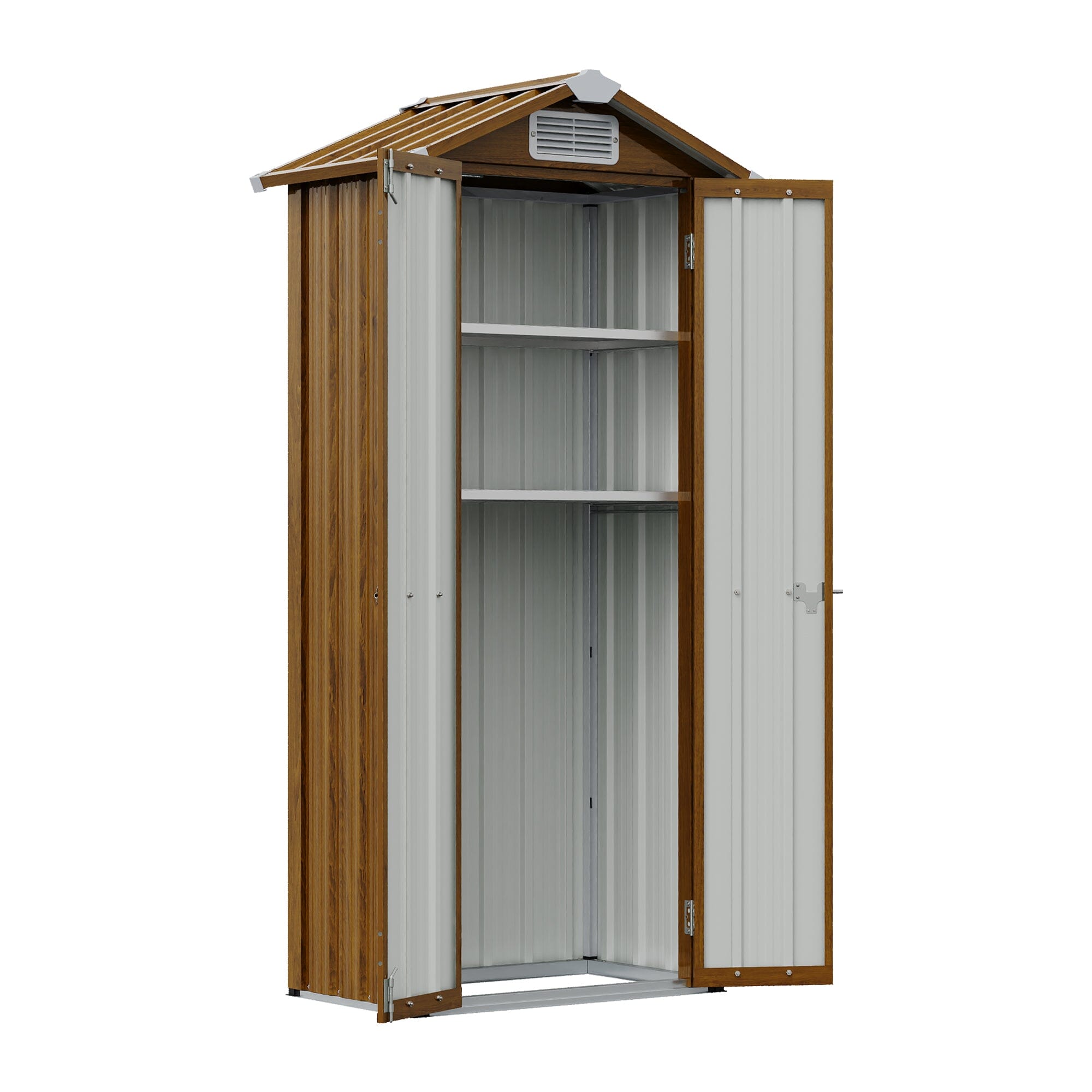 2.7*1.9FT Apex Roof Yellow Wood Grain Tool Cabinet Living and Home 