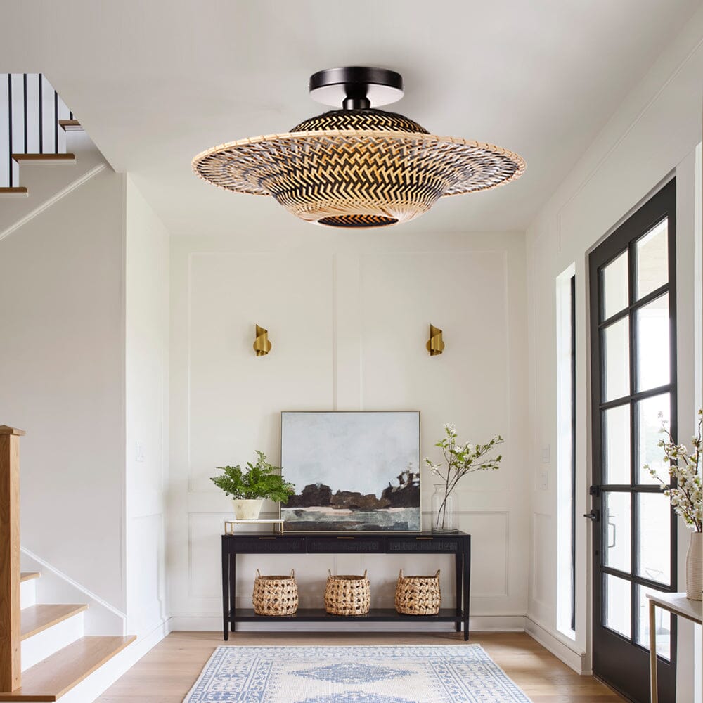 Lightsin Bamboo Radiance Handwoven LED Ceiling Light Lightsin UK 