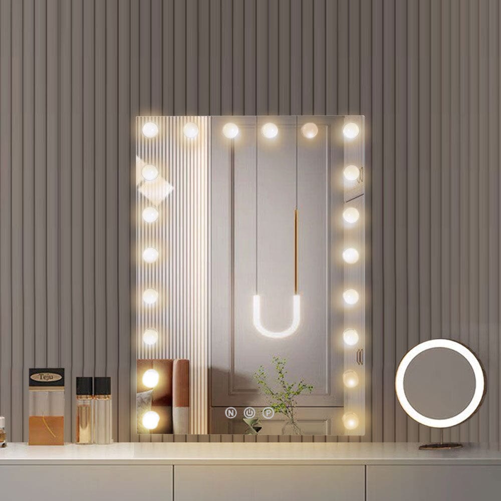 Rectangle Hollywood Vanity Mirror with 20 Dimmable LED Bulbs Living and Home 