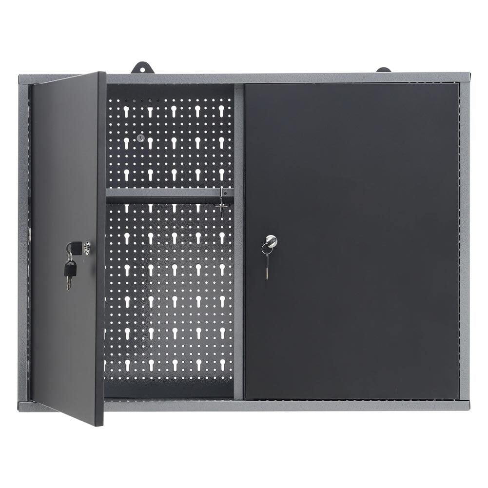 Wall Mounted Lockable Pegboard Tool with A Lockable Door