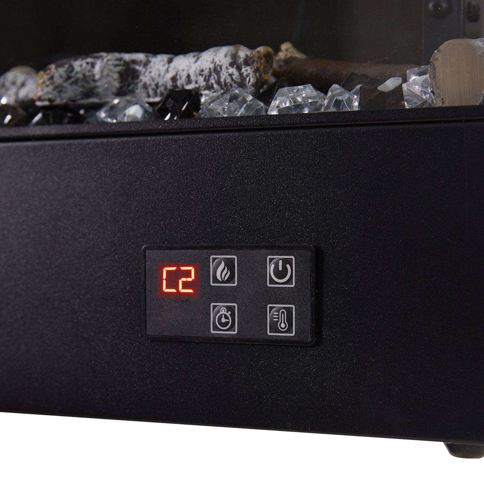 46/60inch L-Shaped Electric Fireplace – WiFi Control, LED Display, Resin Logs & Crystal Stones with Heating Living and Home 