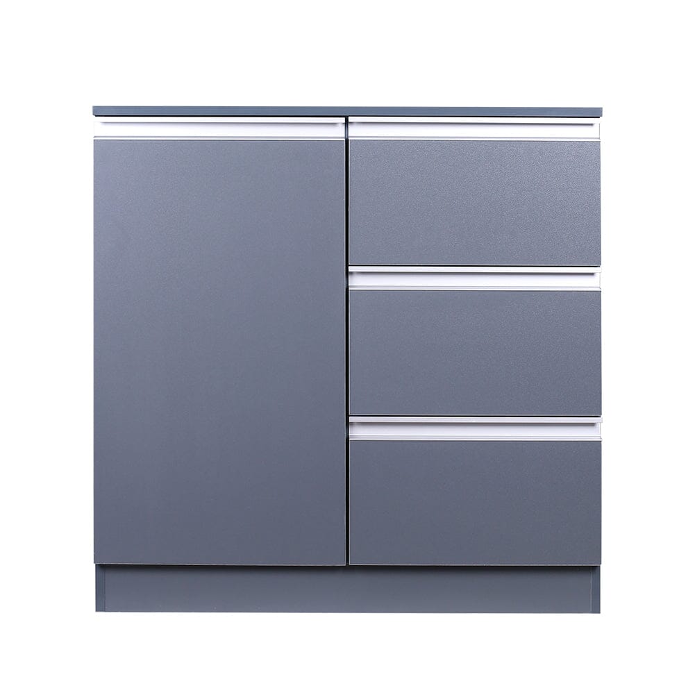 80cm W Grey Sideboard Cabinet with 3 Drawers Cabinets Living and Home 