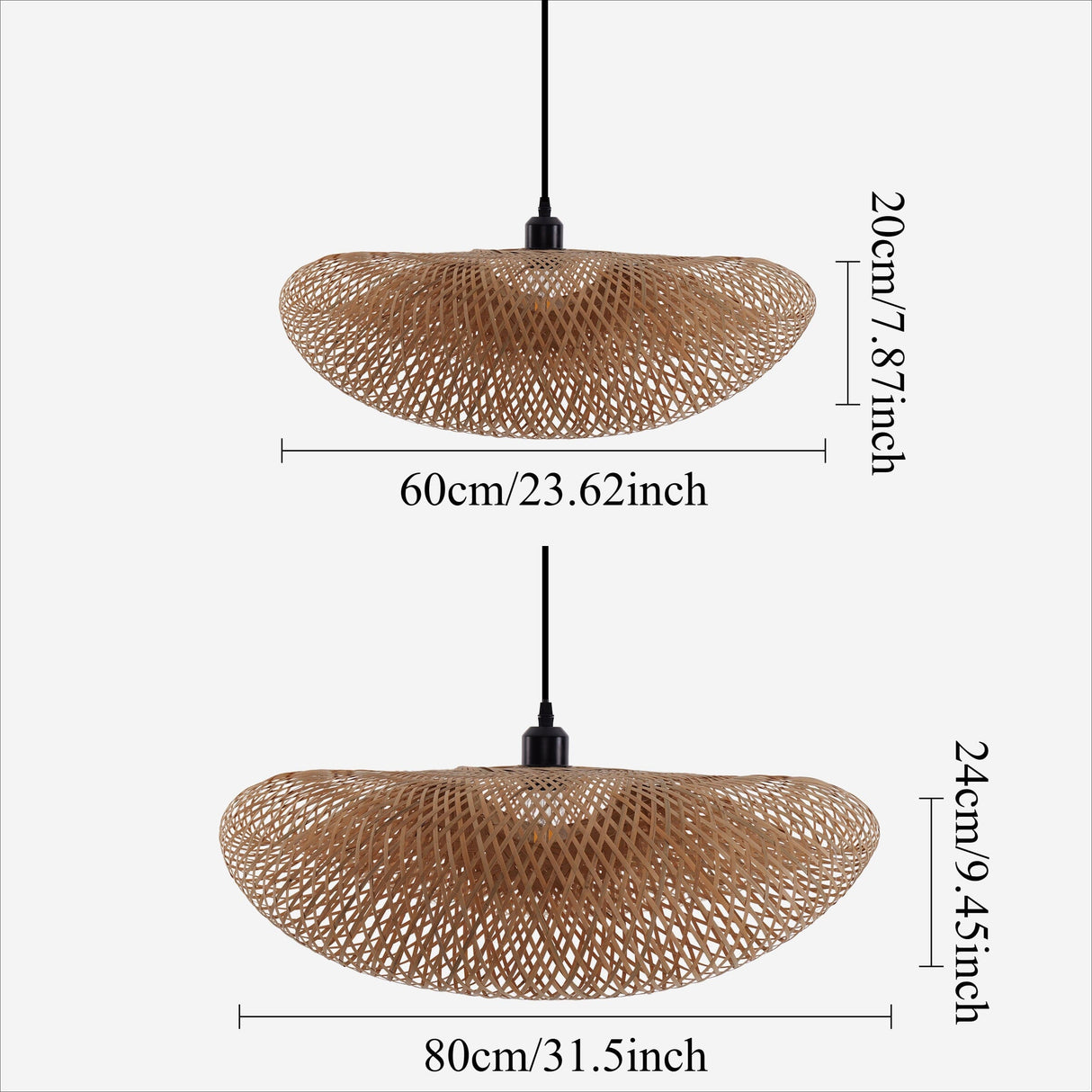 Lightsin Natural Handmade Eco-Friendly Bamboo Pendant Light for Dining Room Lightsin UK 