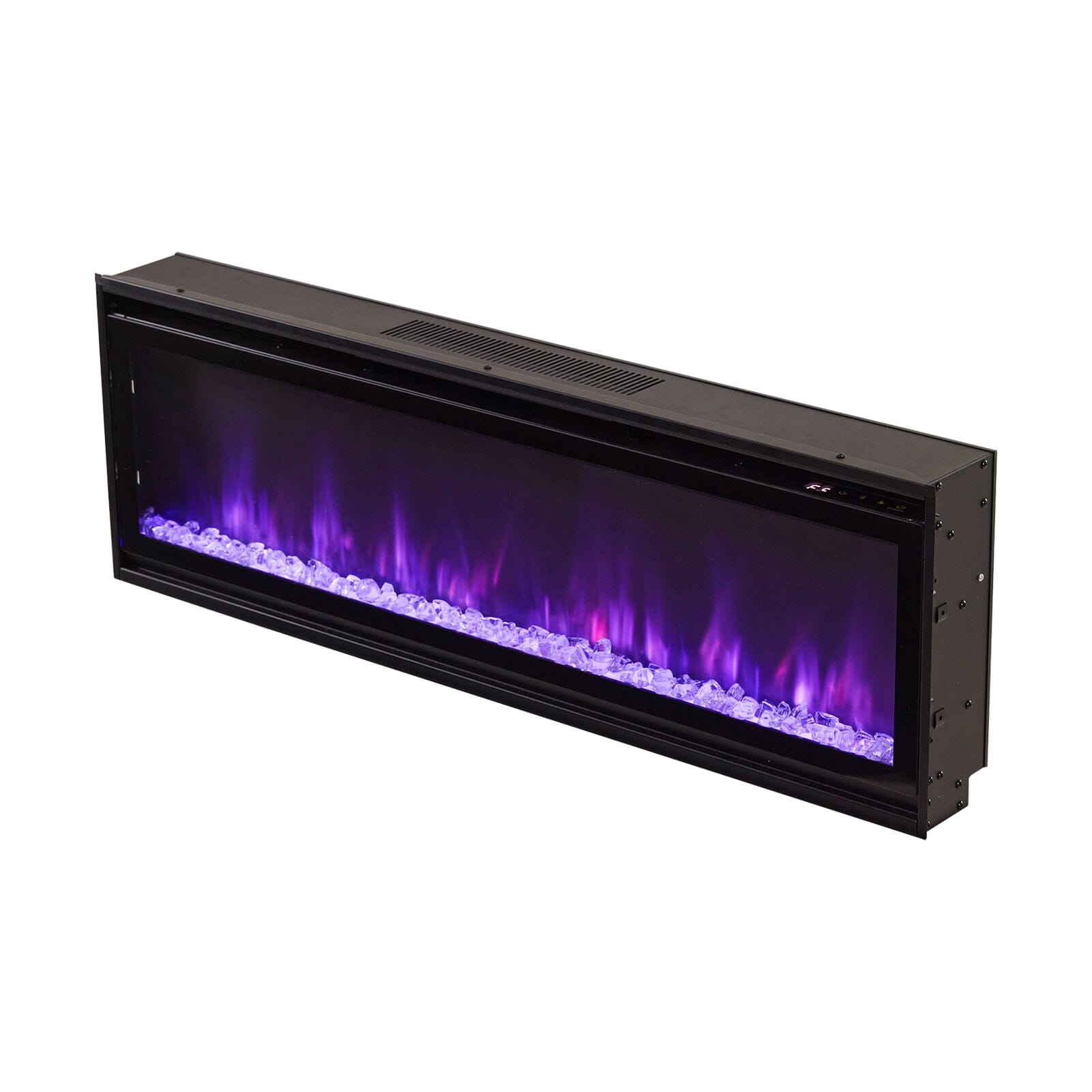 40/50/60inch Black Wall Mounted & Recessed Electric Fireplace with Adjustable Flame & Brightness Living and Home 