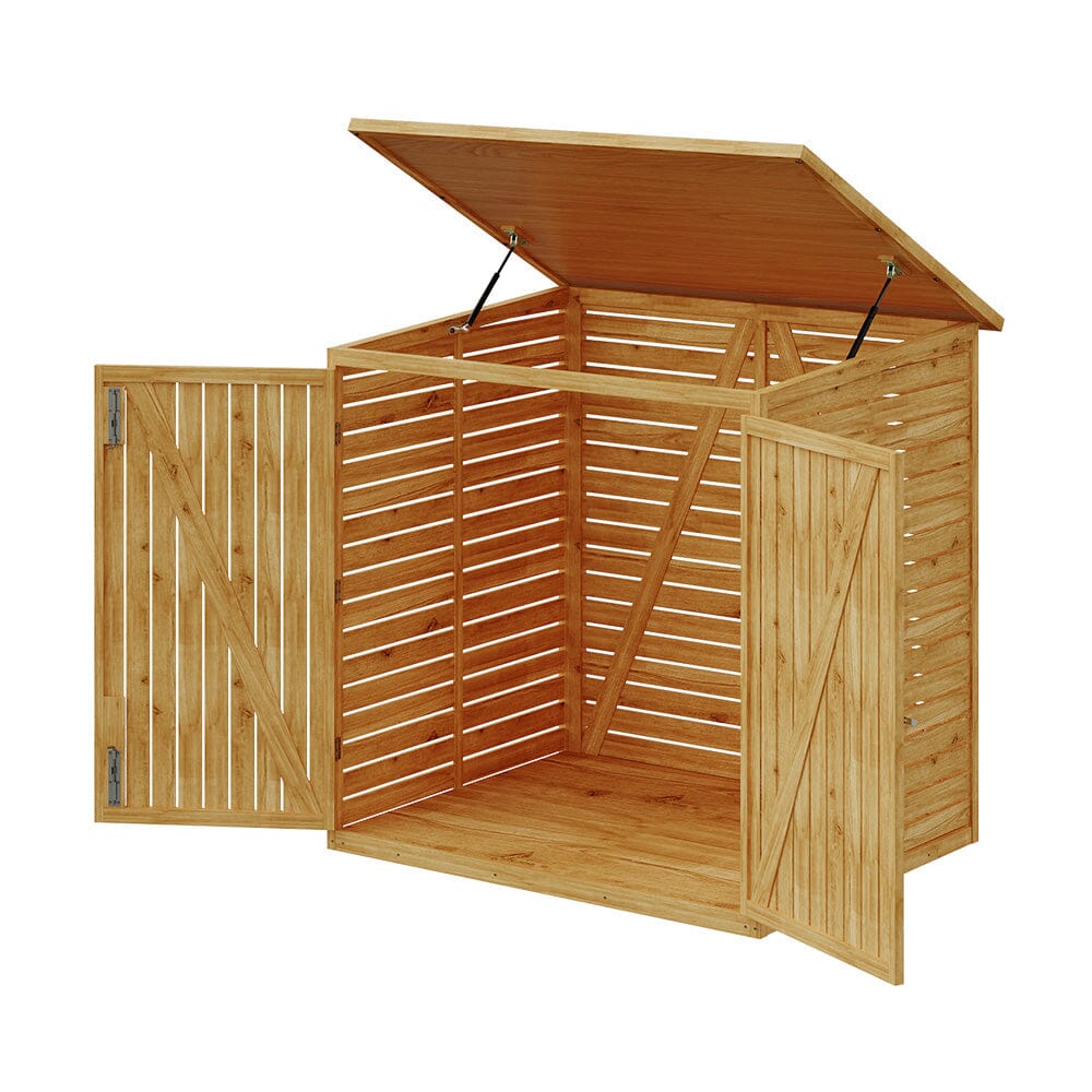 Wooden Bicycle Shed with Asphalt Roof and Steel Locking Door Living and Home 