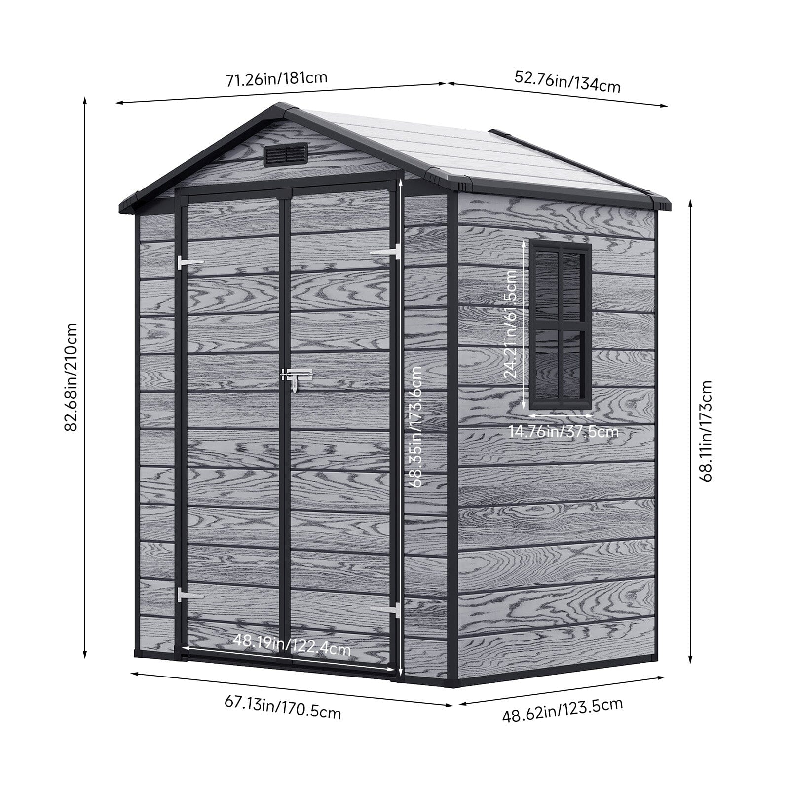 6x4ft Plastic Corrosion-Resistant Garden Storage Shed with Lockable Door Living and Home 