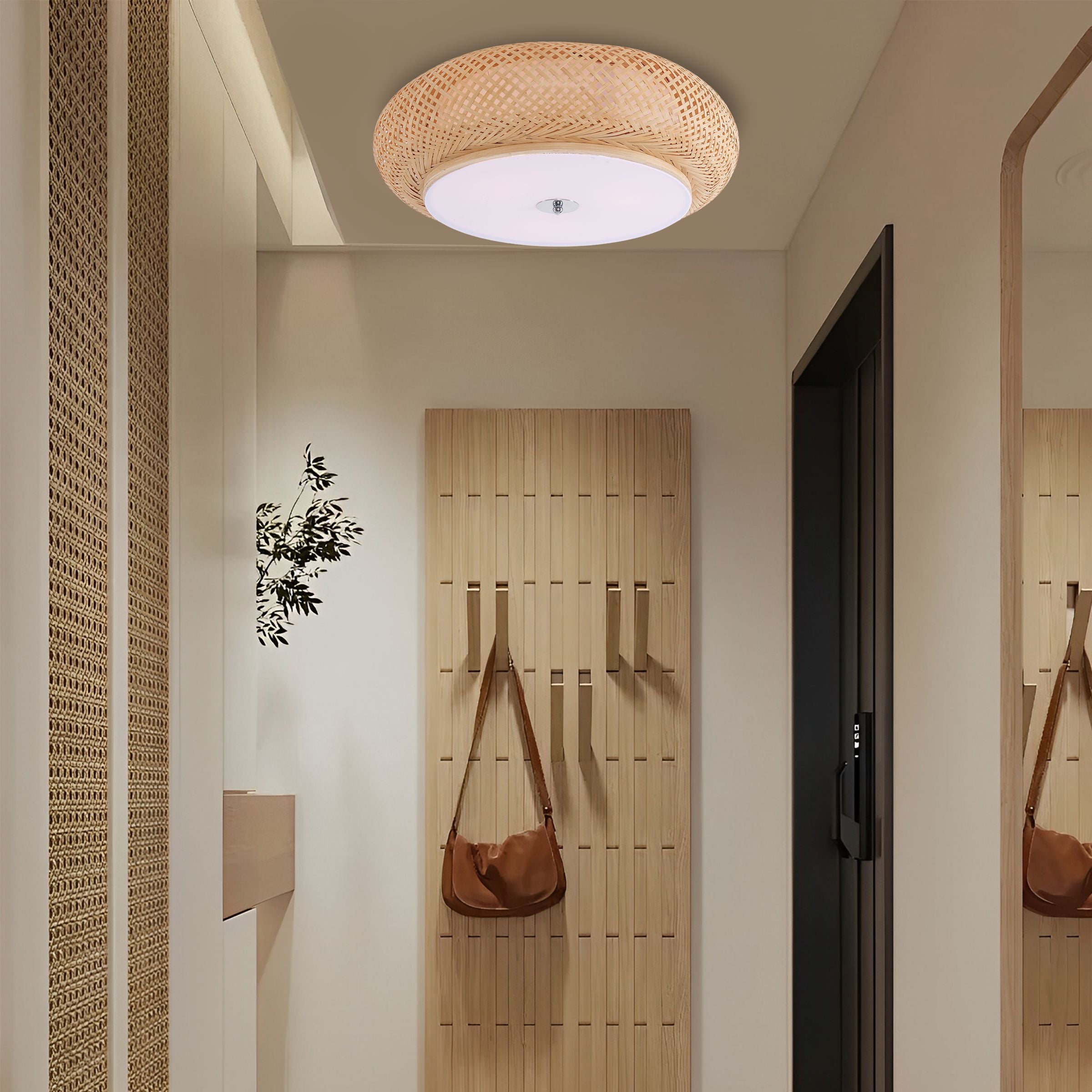 Lightsin Zen Bamboo Weave Ceiling Light with Antique Charm Lightsin UK 
