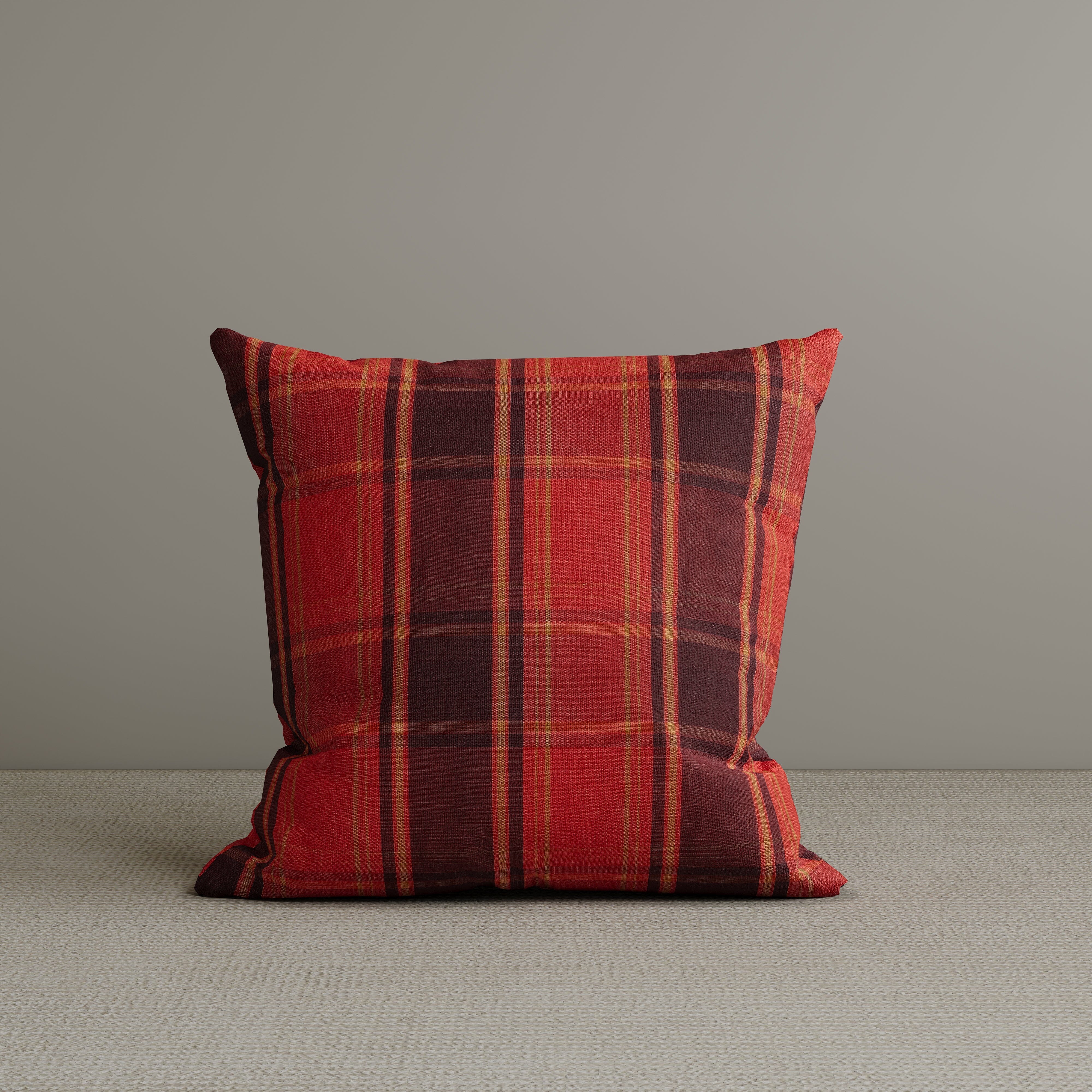 ‍Square Exclusive Design Cushion in Autumn Spice Plaid Cotton Linen, 45*45CM (100% off) Cottonfy UK 1 PC 