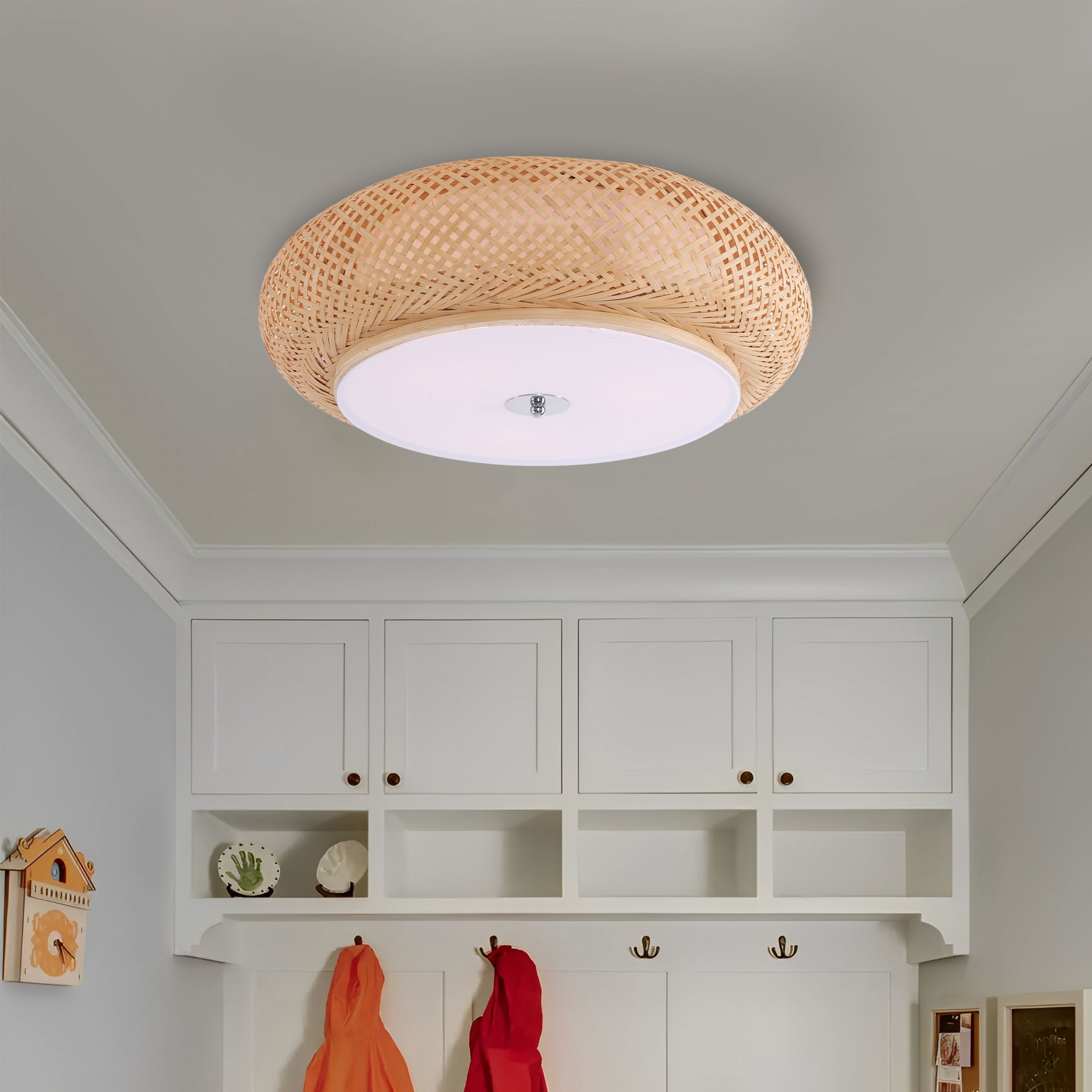 Lightsin Zen Bamboo Weave Ceiling Light with Antique Charm Lightsin UK 
