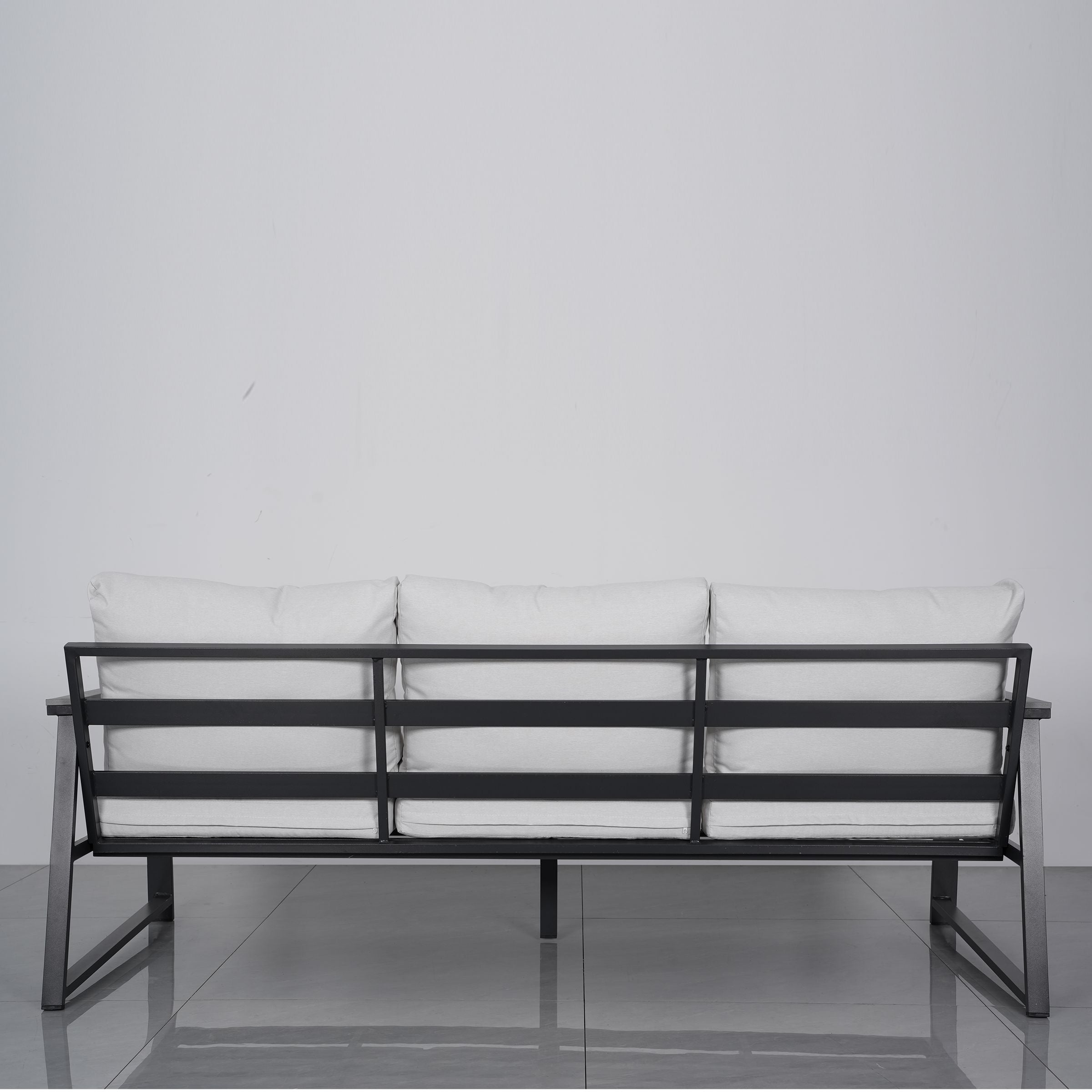 4 Piece Aluminium Outdoor Sofa Set with Glass Table Garden Furniture Living and Home 