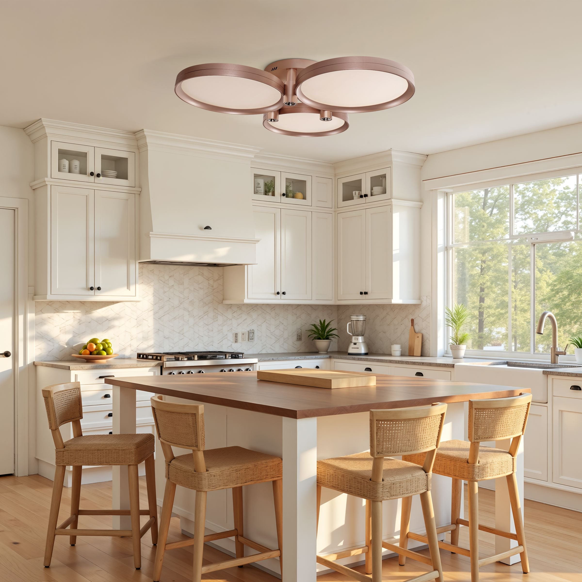 Lightsin Modern Three-Disk Silver/Gold Full Spectrum Ceiling Light Lightsin UK 