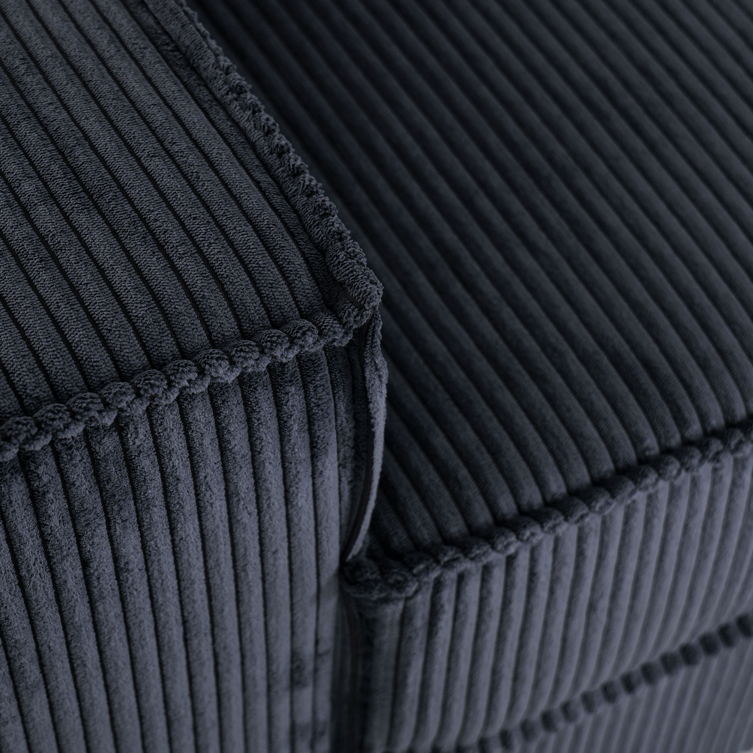 Deep Blue Corduroy Sofa Bed with Adjustable Backrest and Spring Support Living and Home 